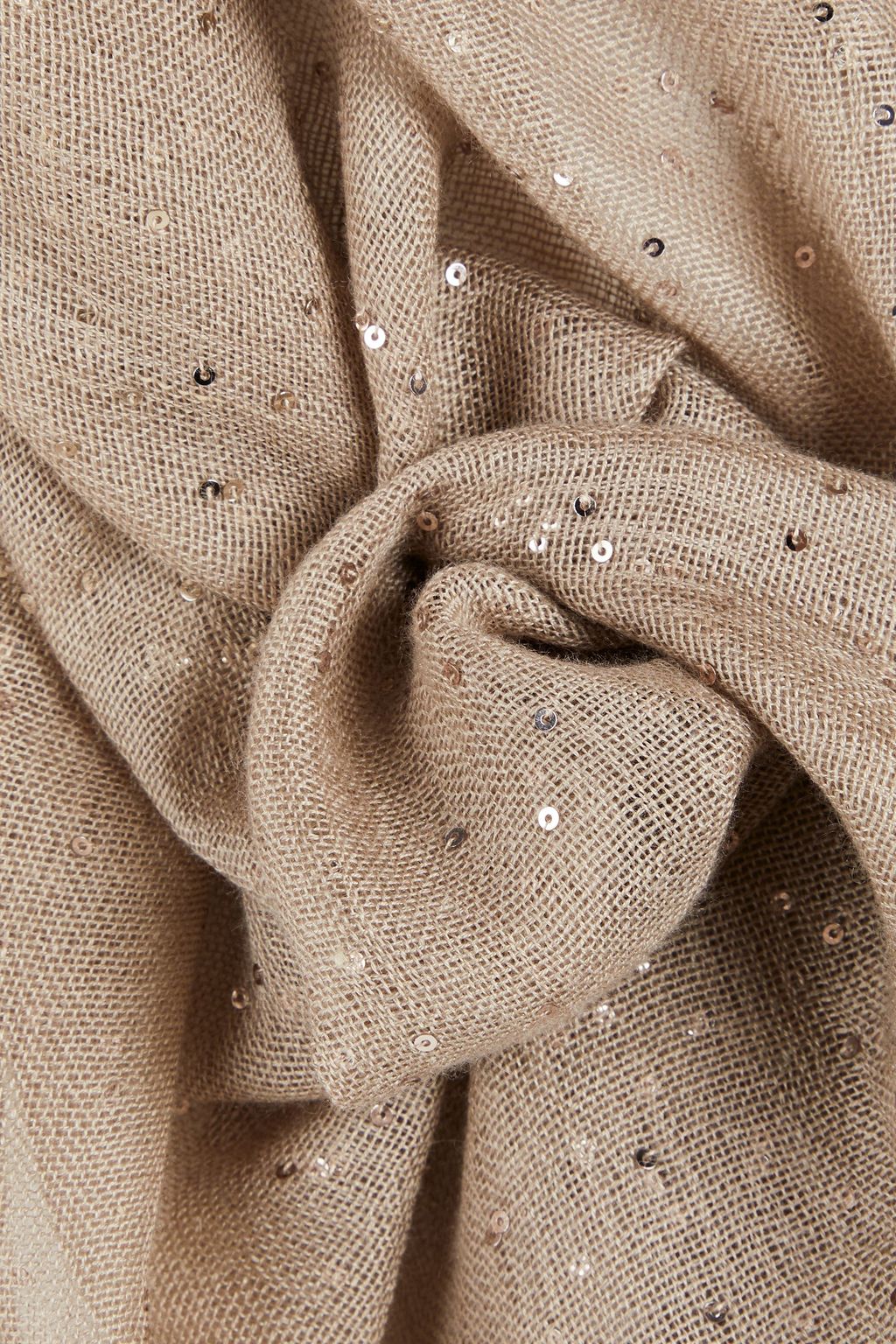 BRUNELLO CUCINELLI 시퀸 디테일 캐시미어 실크 혼방 거즈 스카프