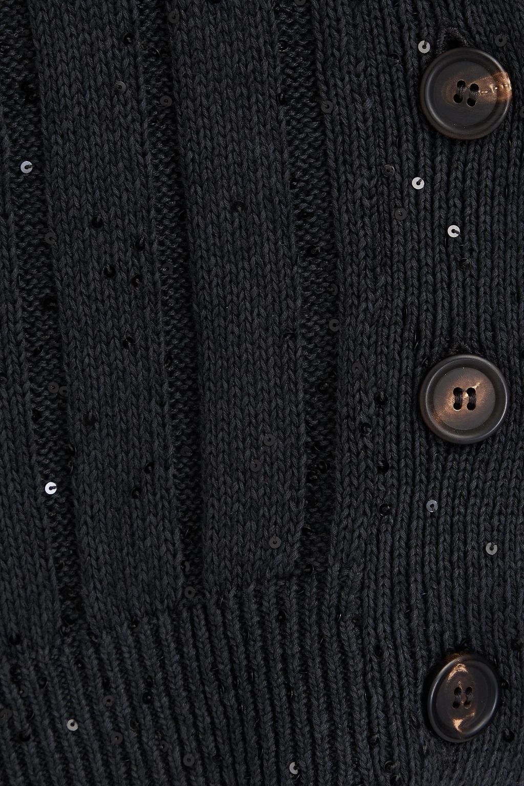 BRUNELLO CUCINELLI Gerippter Cardigan aus einer Baumwoll-Leinen-Seidenmischung mit Pailletten