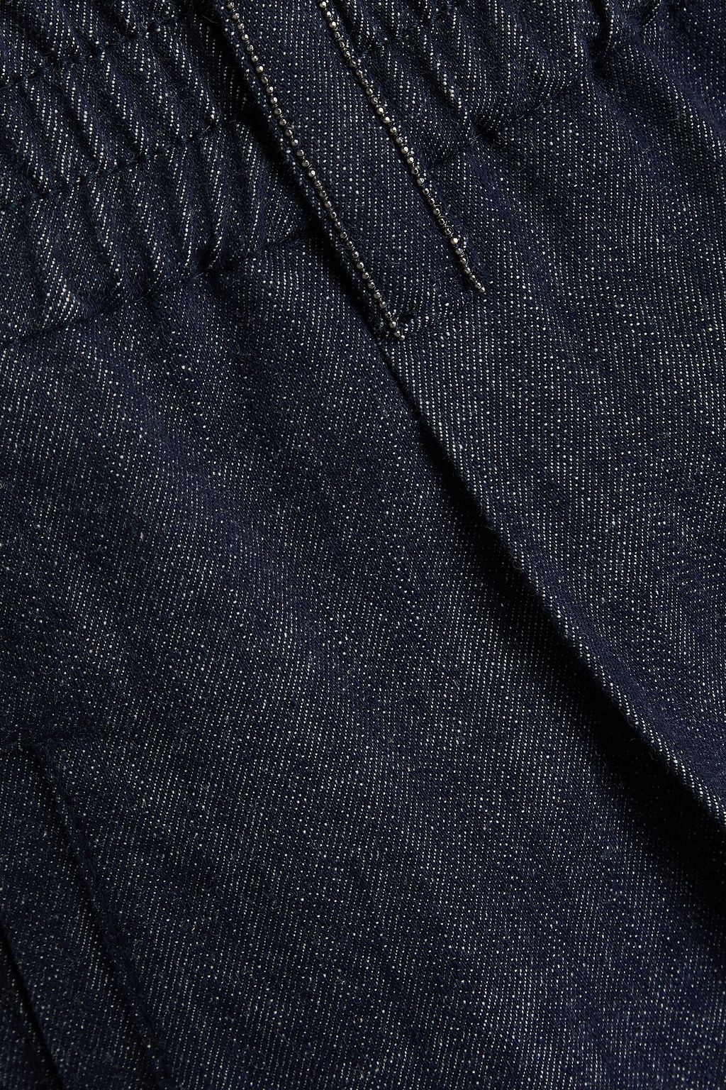 BRUNELLO CUCINELLI 비즈 장식 하이라이즈 테이퍼드 진