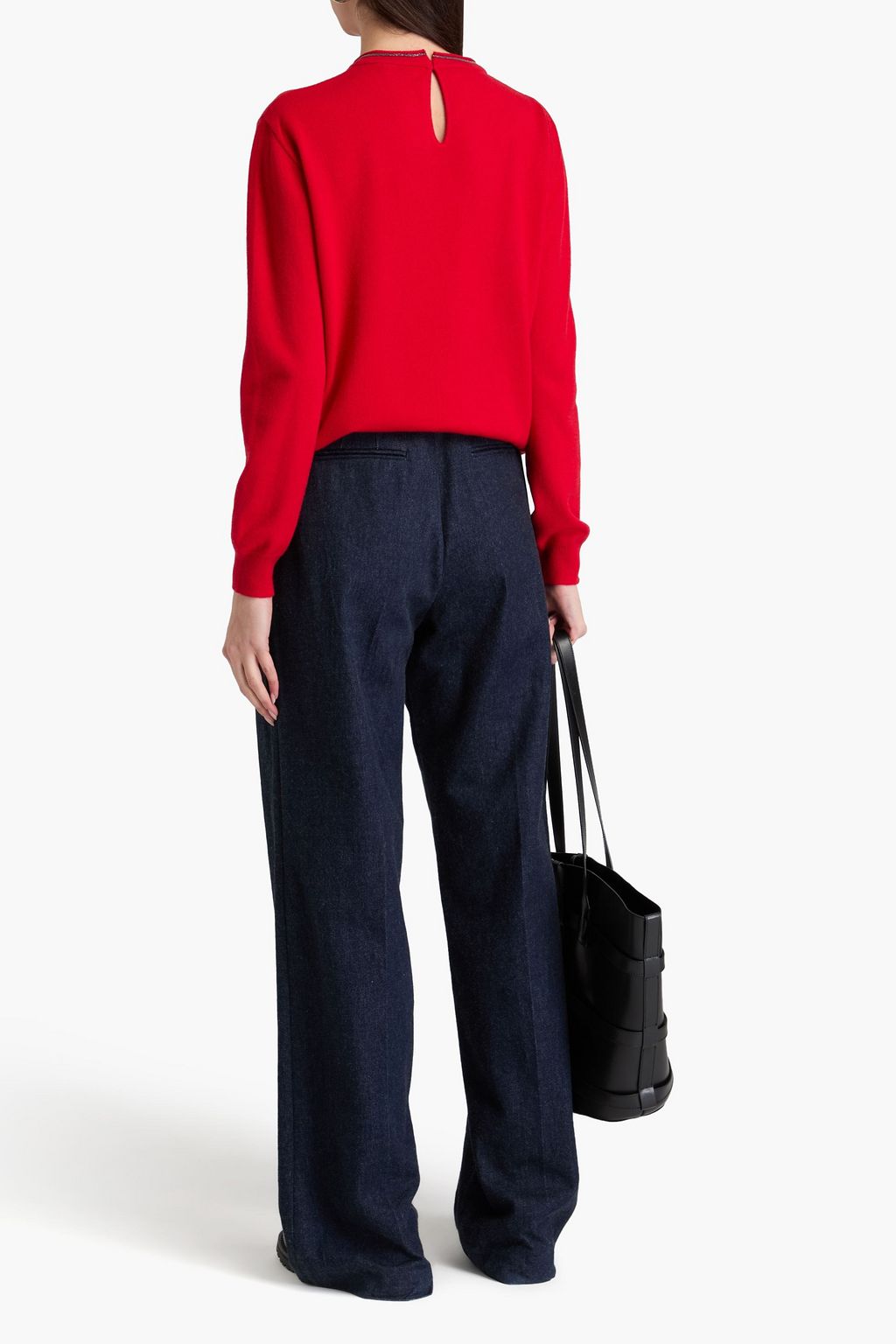 BRUNELLO CUCINELLI Pullover aus einer Woll-Kaschmir-Seidenmischung mit Zierperlen