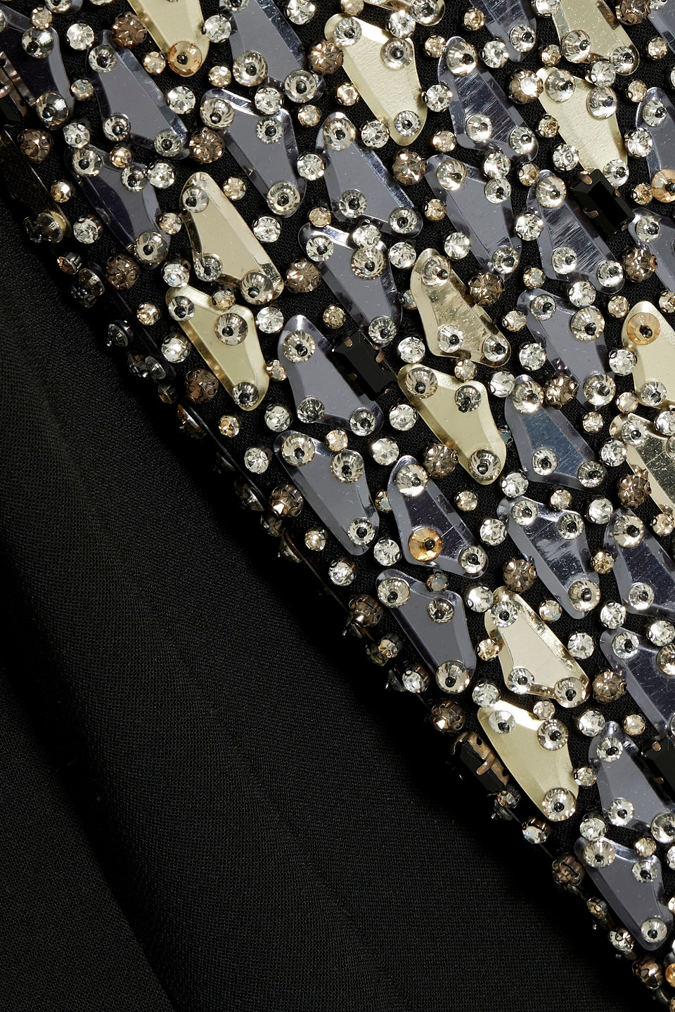 Jenny Packham Tabitha Crystal-embellished Minidress In Black
