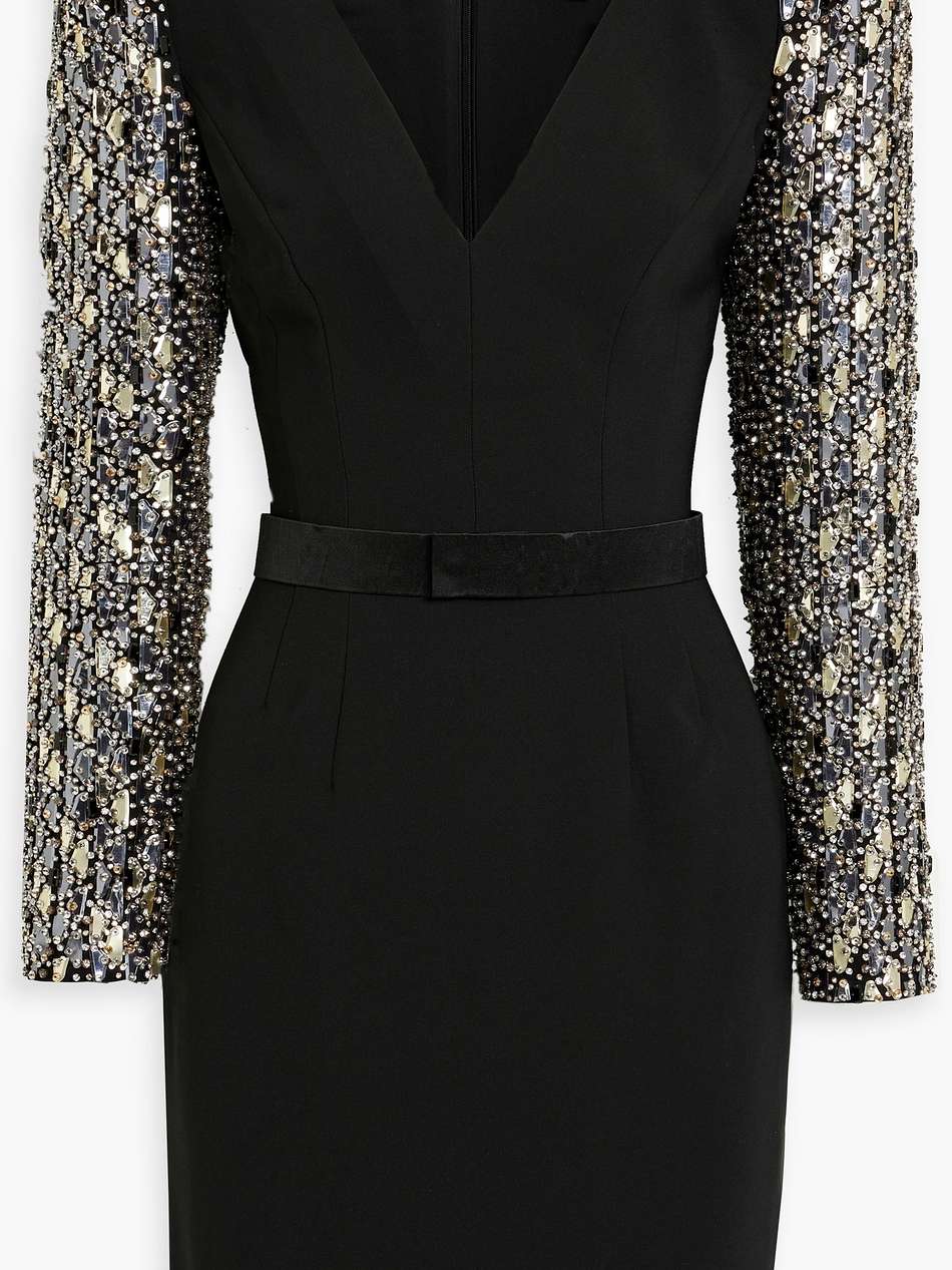 tabitha embellished crepe mini dress