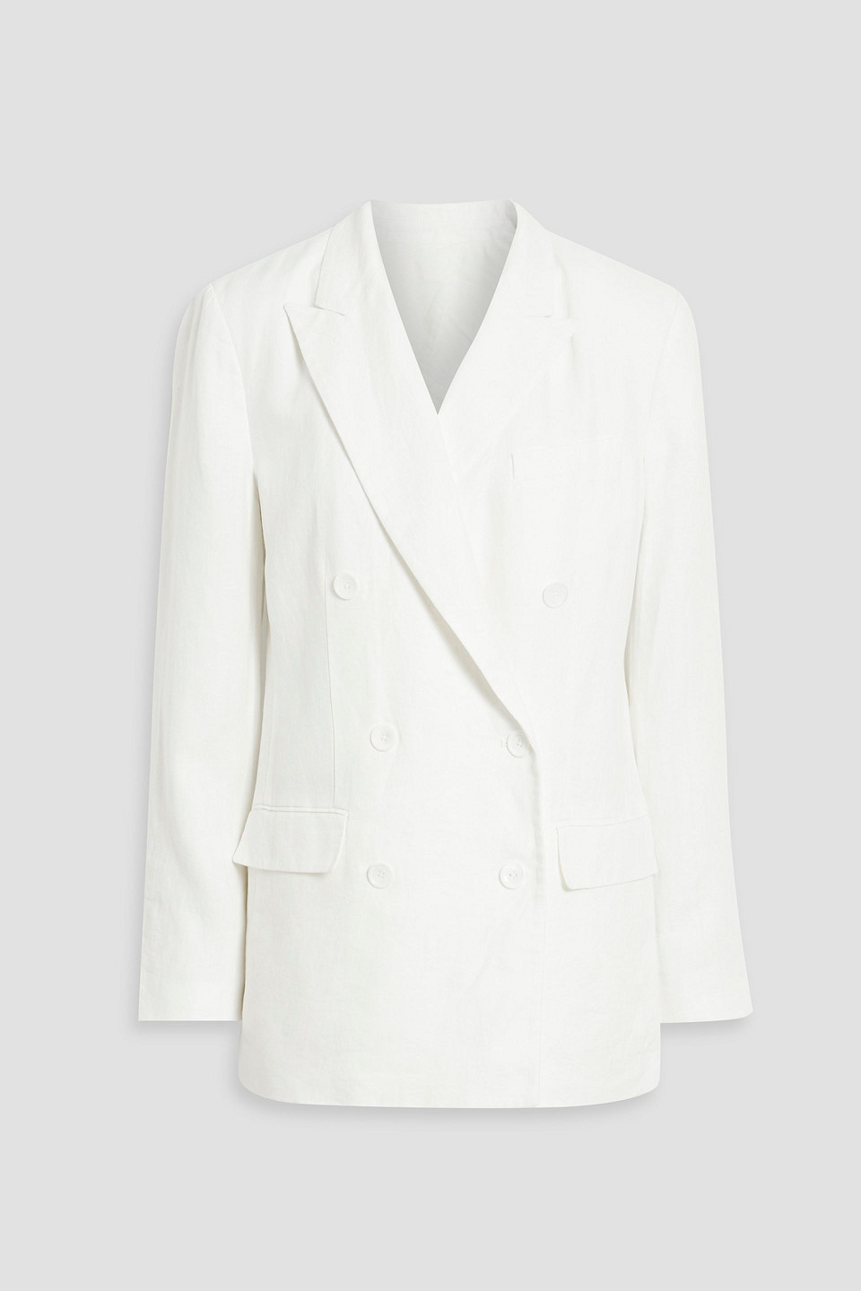 Alex Mill Anna Double-breasted Linen Blazer In White