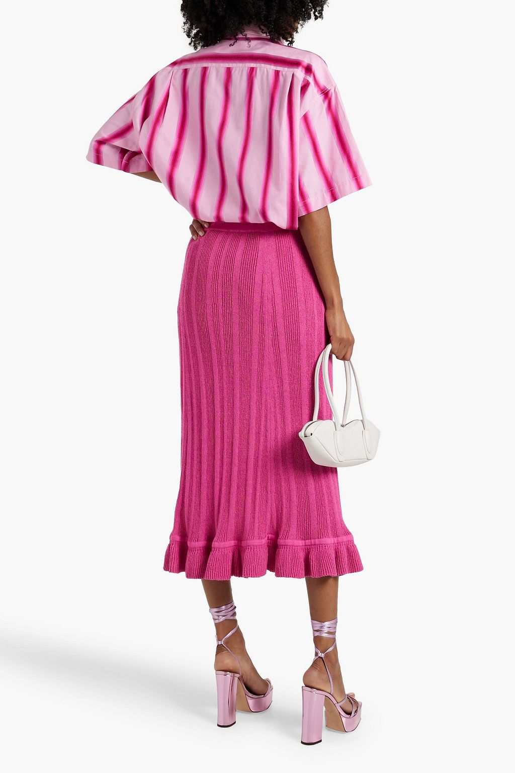 ETRO Striped embroidered cotton-blend shirt