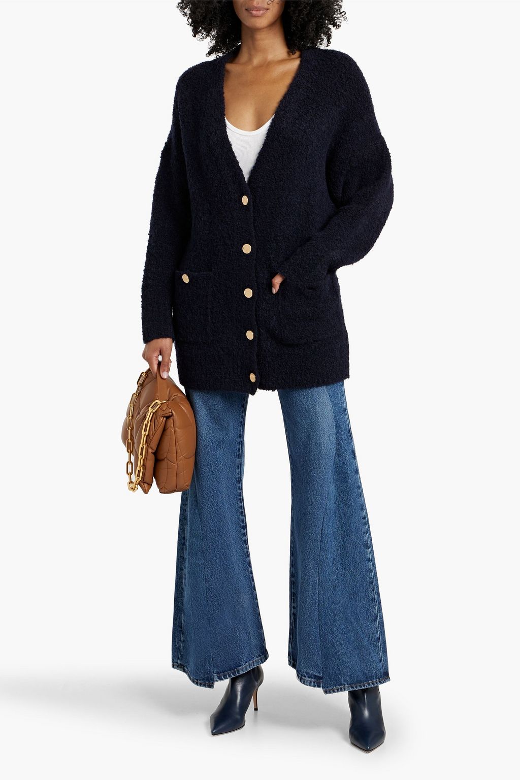 FRAME Bouclé-knit cardigan