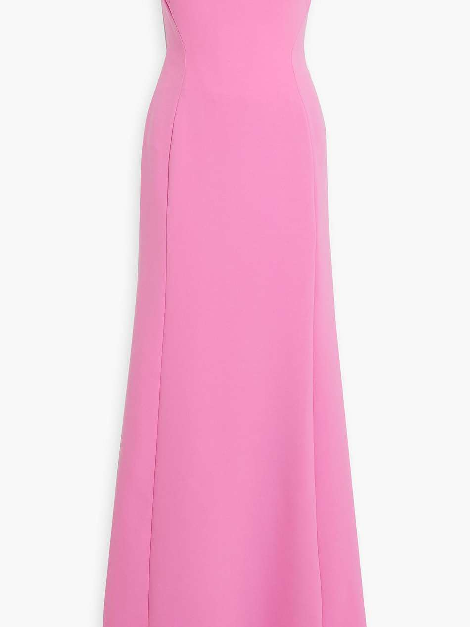 circe satin-trimmed strapless crepe gown