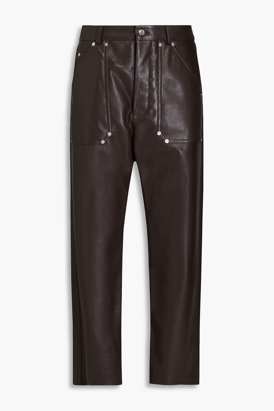 Nanushka Brown Quido Regenerated Leather Trousers In Coffee Bean