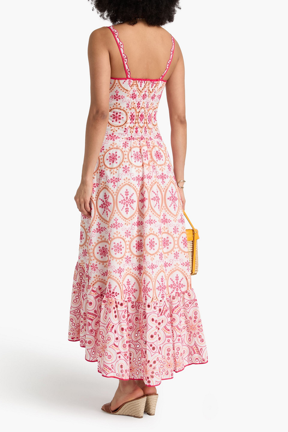CHARO RUIZ IRENE SCALLOPED BRODERIE ANGLAISE COTTON-BLEND MAXI DRESS