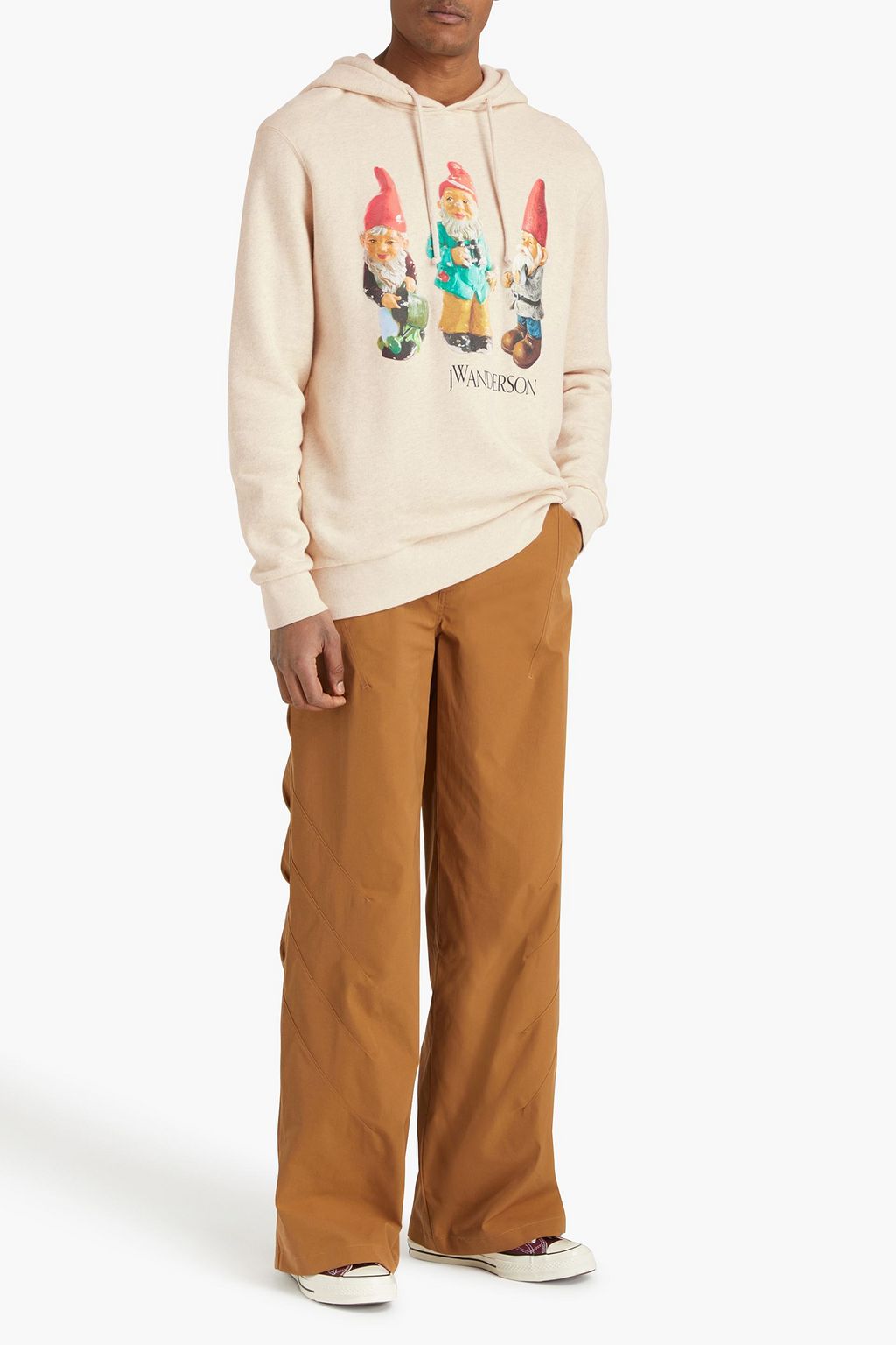 JW ANDERSON كنزة هودي من قطن تيري فرنسي مطاطي مزينة بطبعات