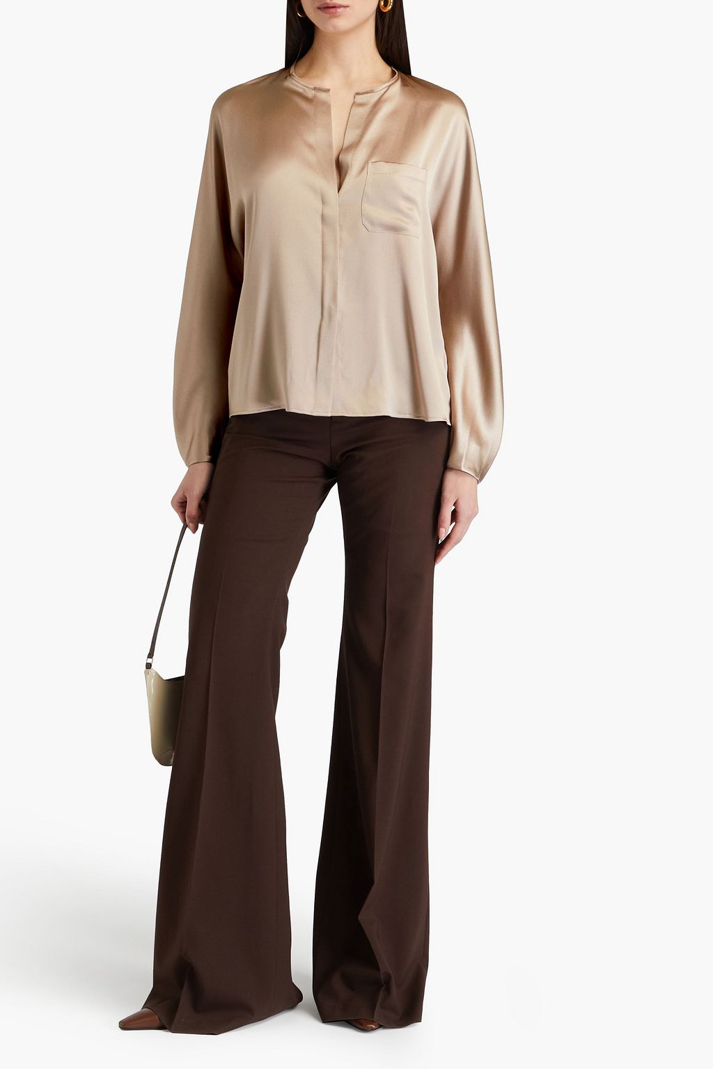 VINCE. Silk-satin blouse