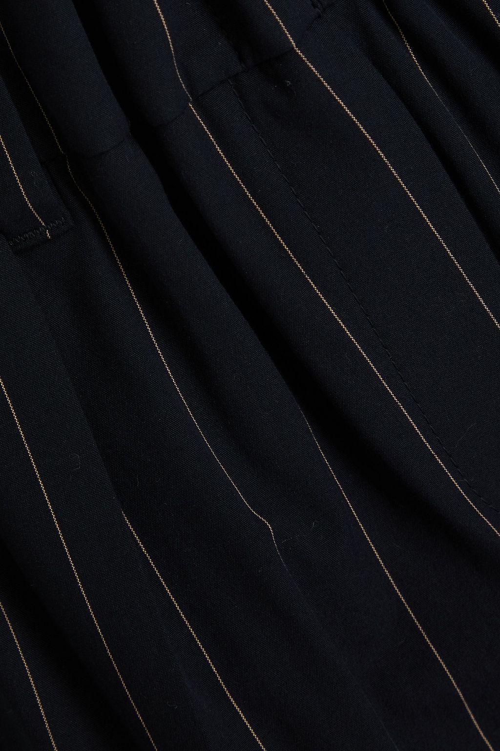 BRUNELLO CUCINELLI 스트라이프 코튼 혼방 와이드 레그 팬츠