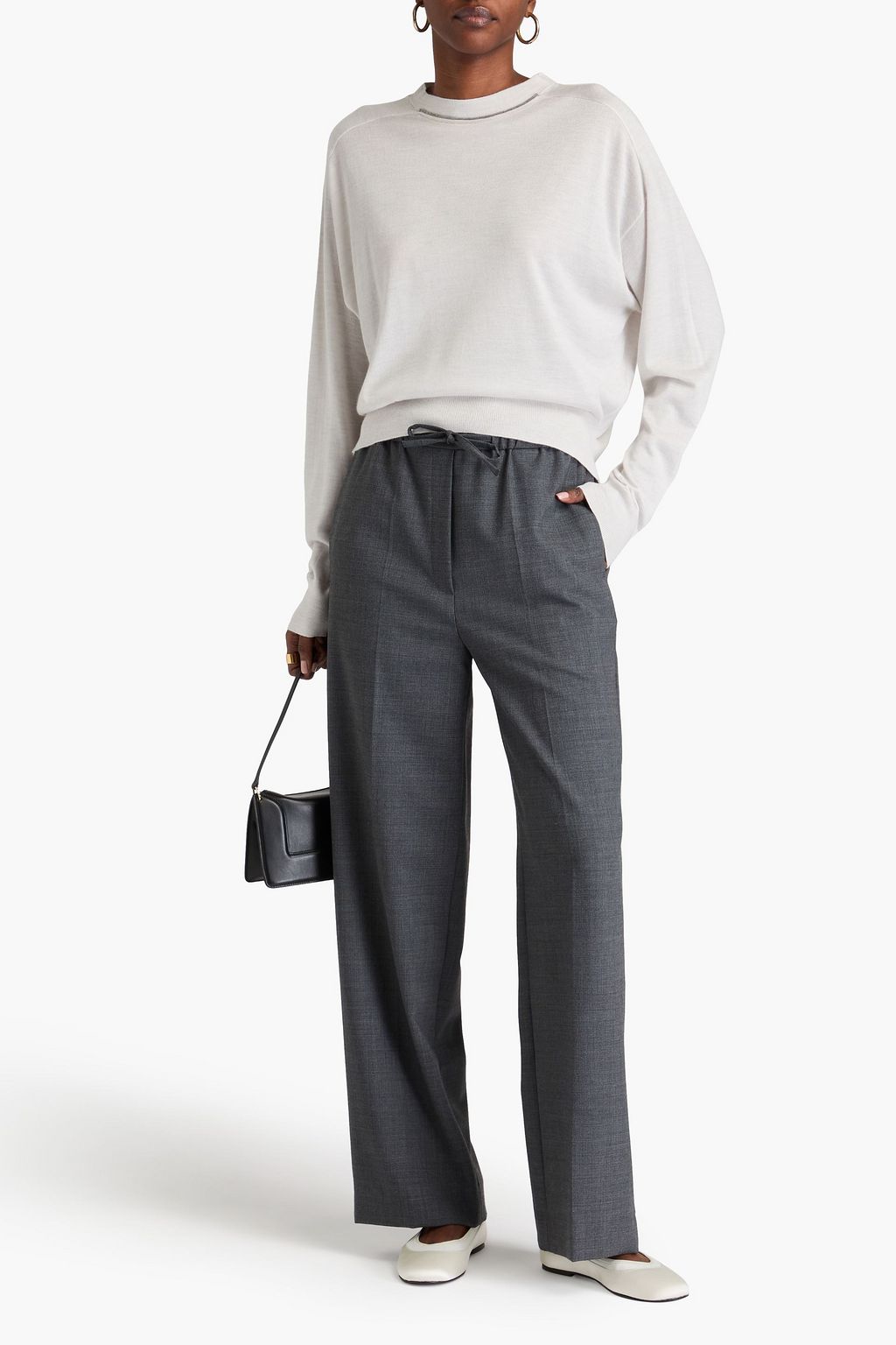 BRUNELLO CUCINELLI 비즈 장식 캐시미어 실크 혼방 스웨터