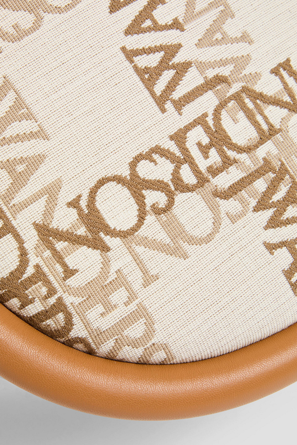 Jw Anderson Embroidered Fabric Bumper Moon Shoulder Bag In Naturfarben
