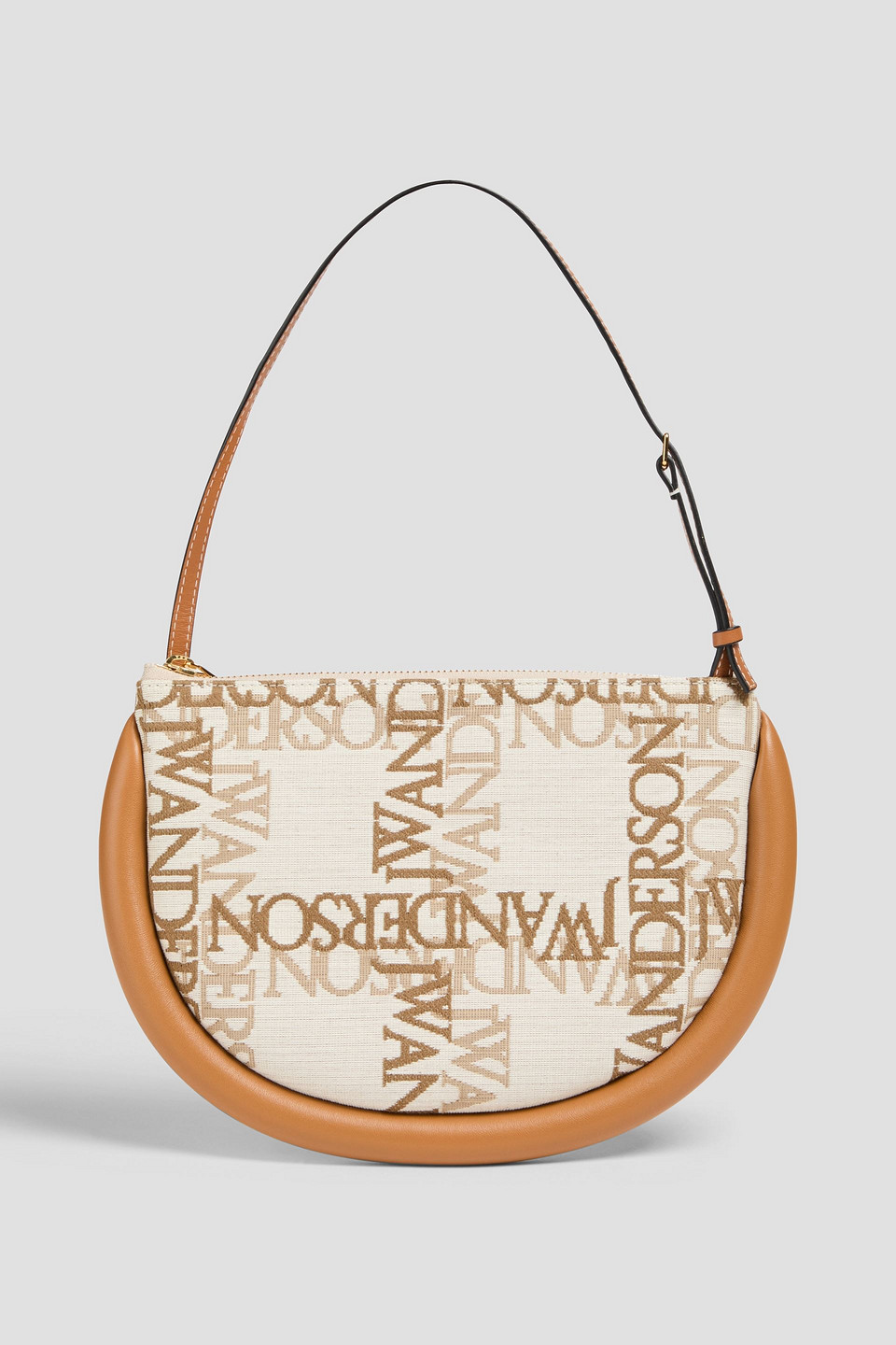 Jw Anderson Embroidered Fabric Bumper Moon Shoulder Bag In Naturfarben