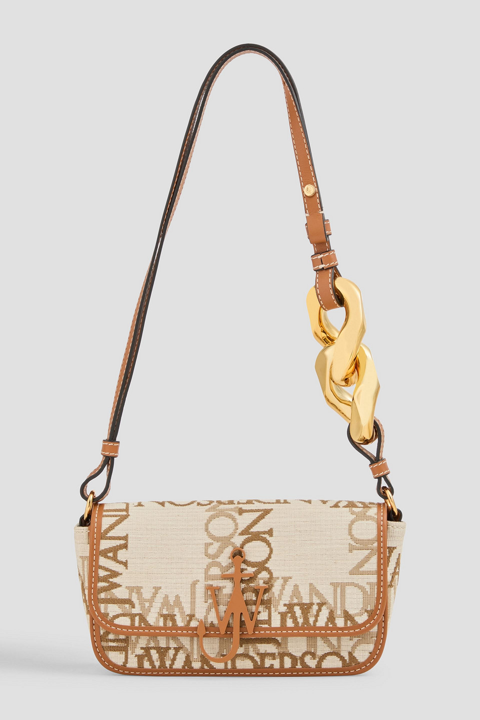 Jw Anderson Jacquard Shoulder Bag In Ecru