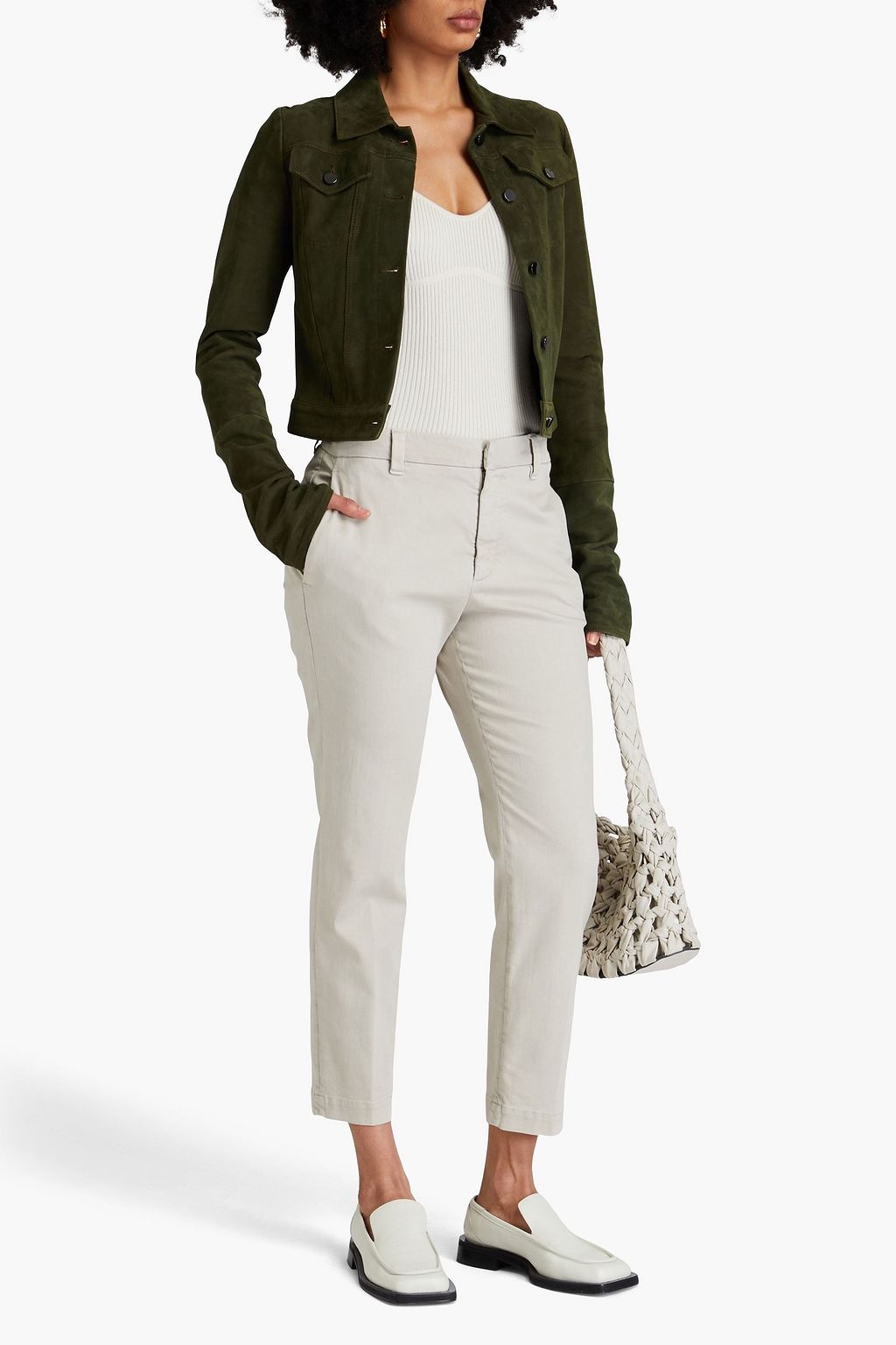 BRUNELLO CUCINELLI Hose mit geradem Bein aus einer Stretch-Baumwoll-Lyocellmischung