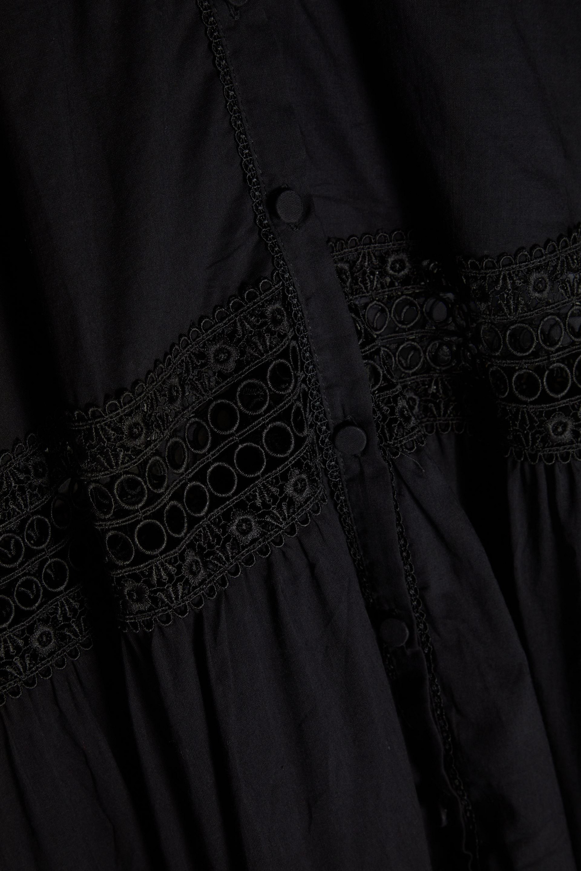 Charo Ruiz Ibiza Ileana guipure lace-trimmed cotton-blend voile maxi shirt dress thumbnail