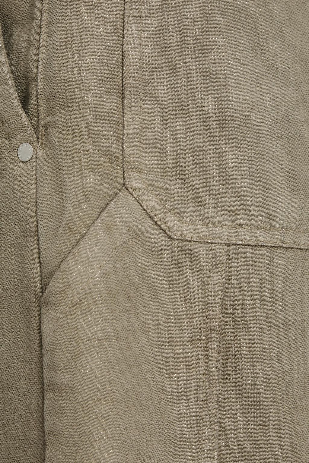BRUNELLO CUCINELLI 메탈릭 하이라이즈 와이드 레그 진