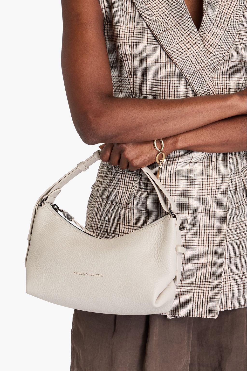 BRUNELLO CUCINELLI Pebbled-leather shoulder bag