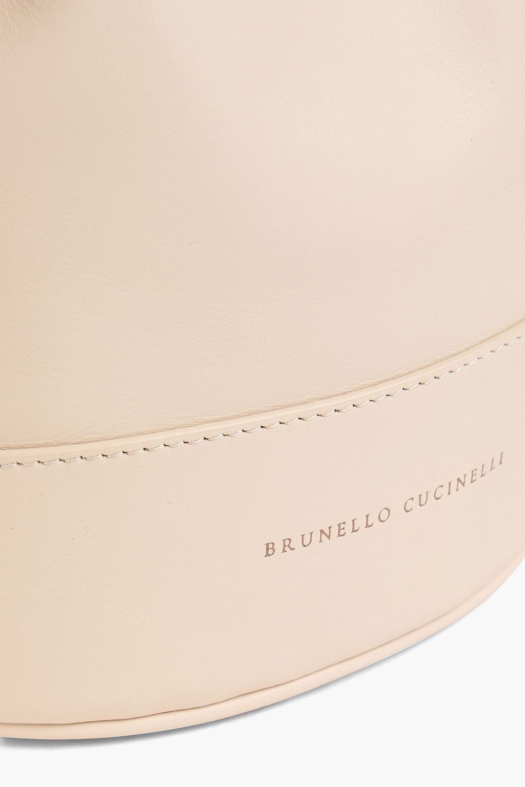 BRUNELLO CUCINELLI Bead-embellished leather bucket bag