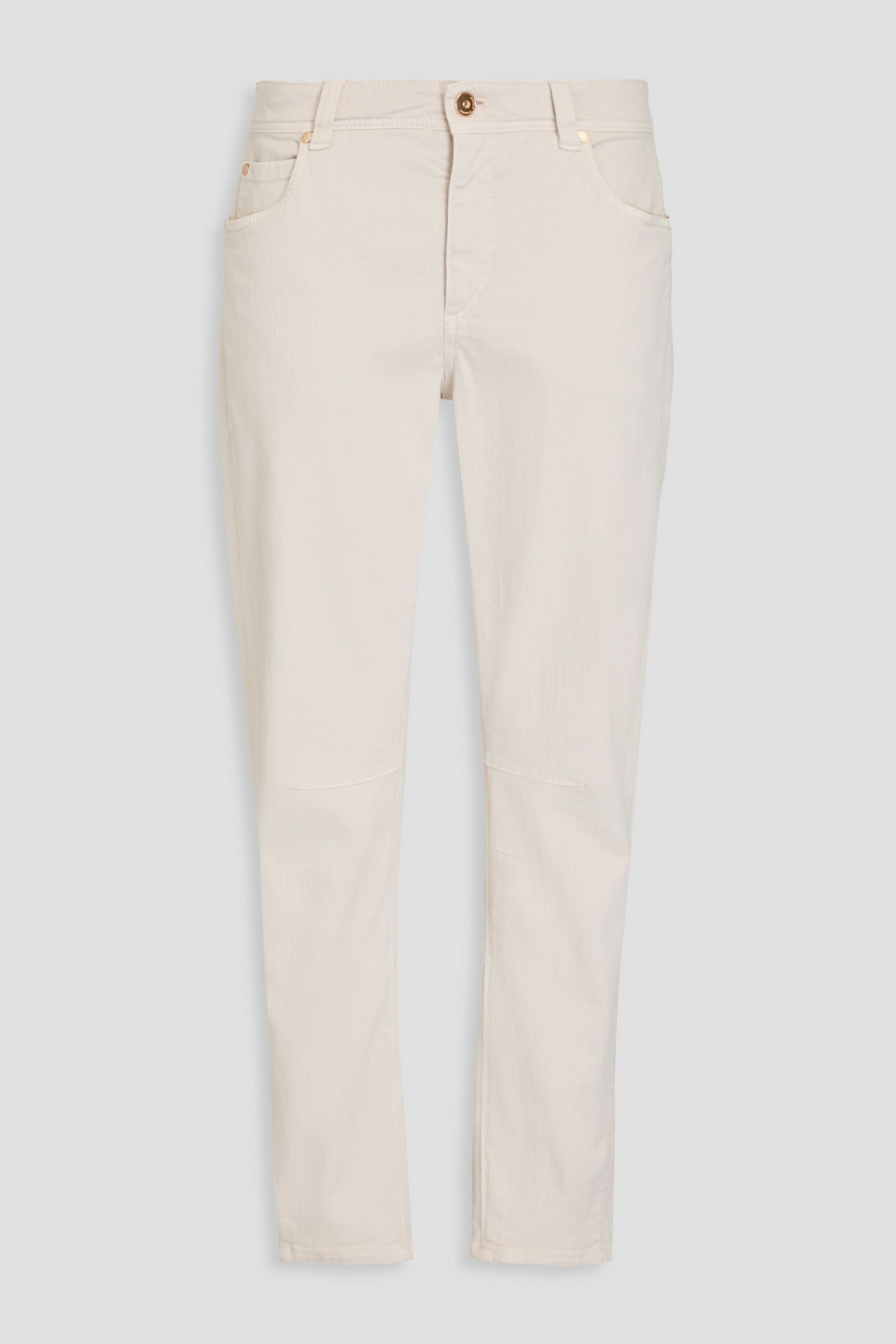Brunello Cucinelli Hoch Sitzende Karottenjeans In Elfenbein