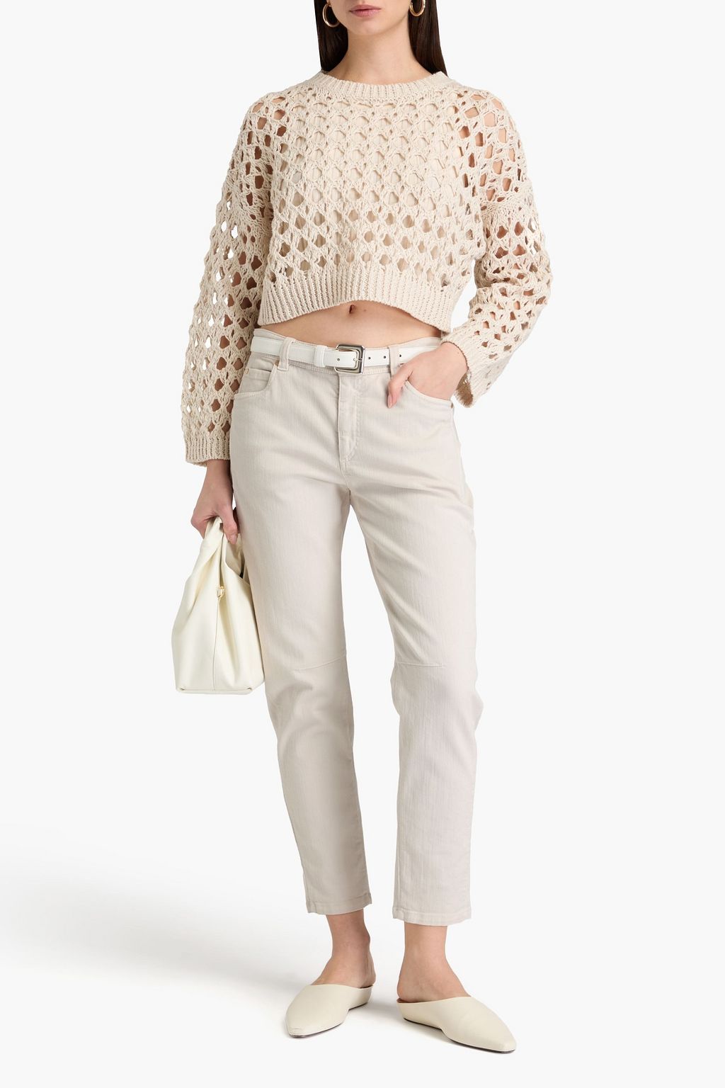 BRUNELLO CUCINELLI 하이라이즈 테이퍼드 진