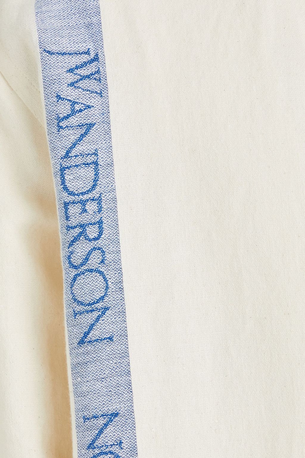 JW ANDERSON Jacquard-trimmed cotton and linen-blend shirt