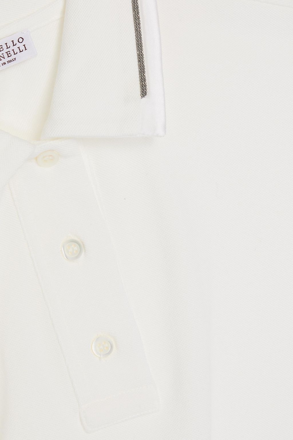 BRUNELLO CUCINELLI Poloshirt aus Baumwoll-Piqué mit Zierperlen