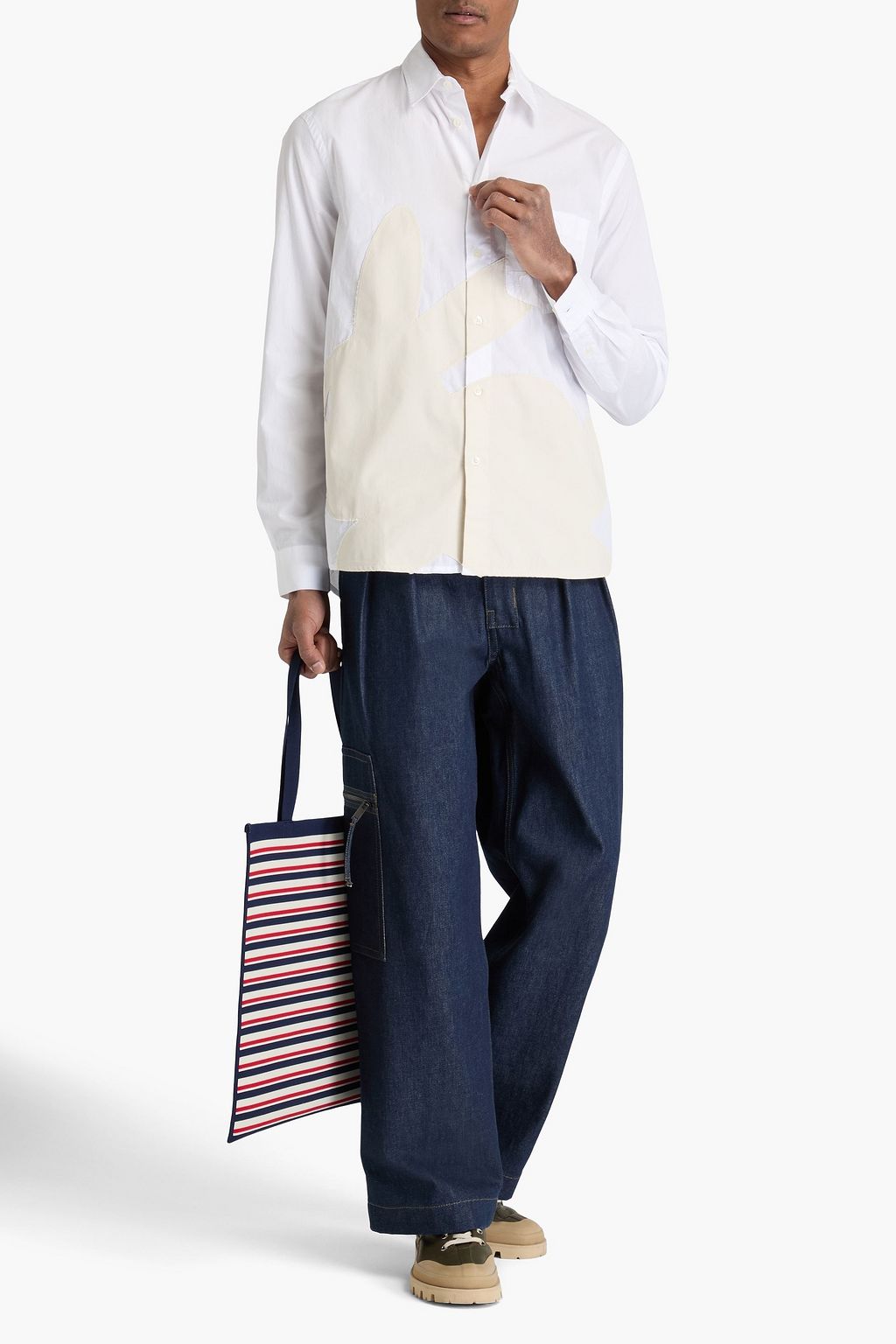 JW ANDERSON Appliquéd cotton-poplin shirt