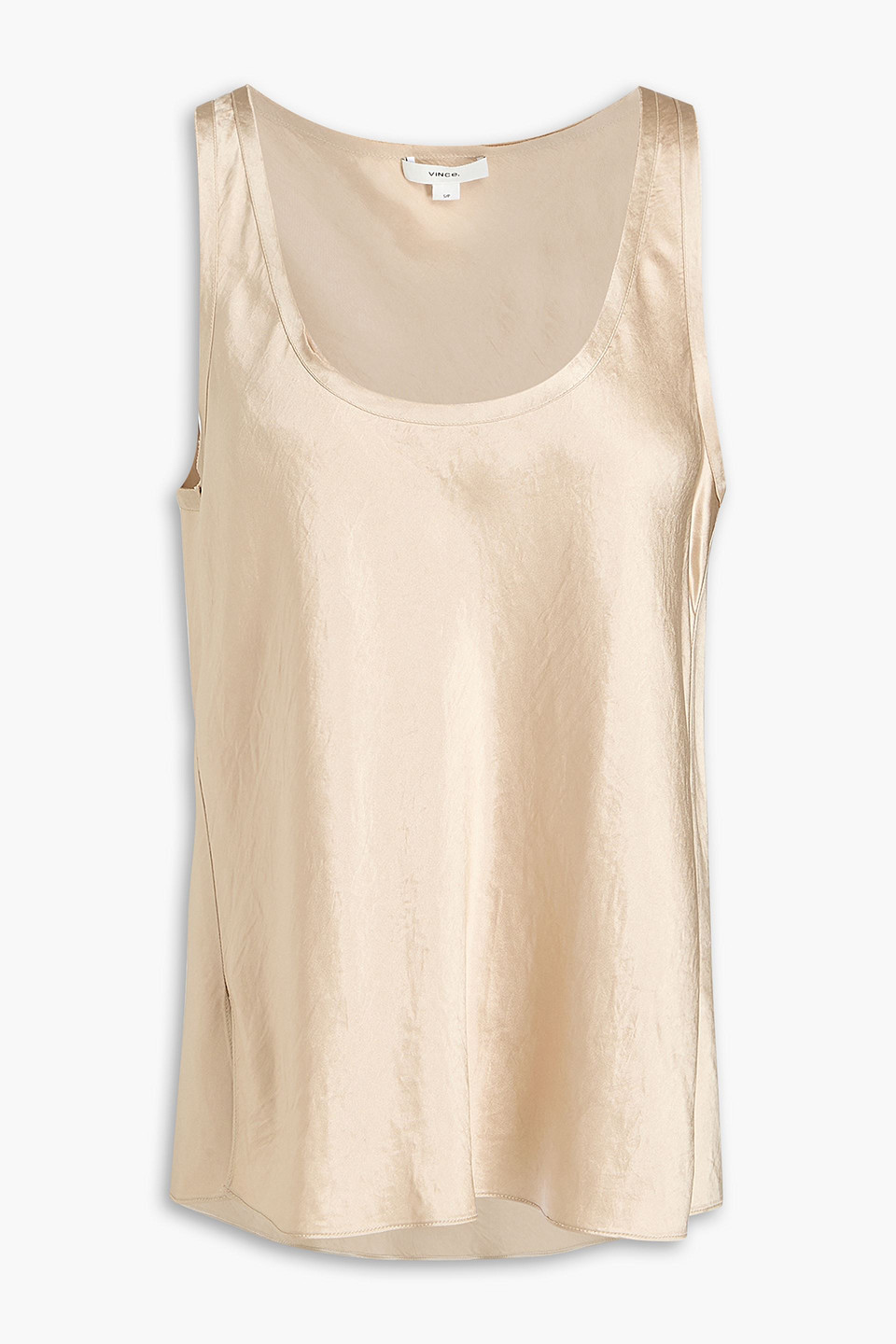 Vince. - Crinkled-satin tank - Neutral - XXS
