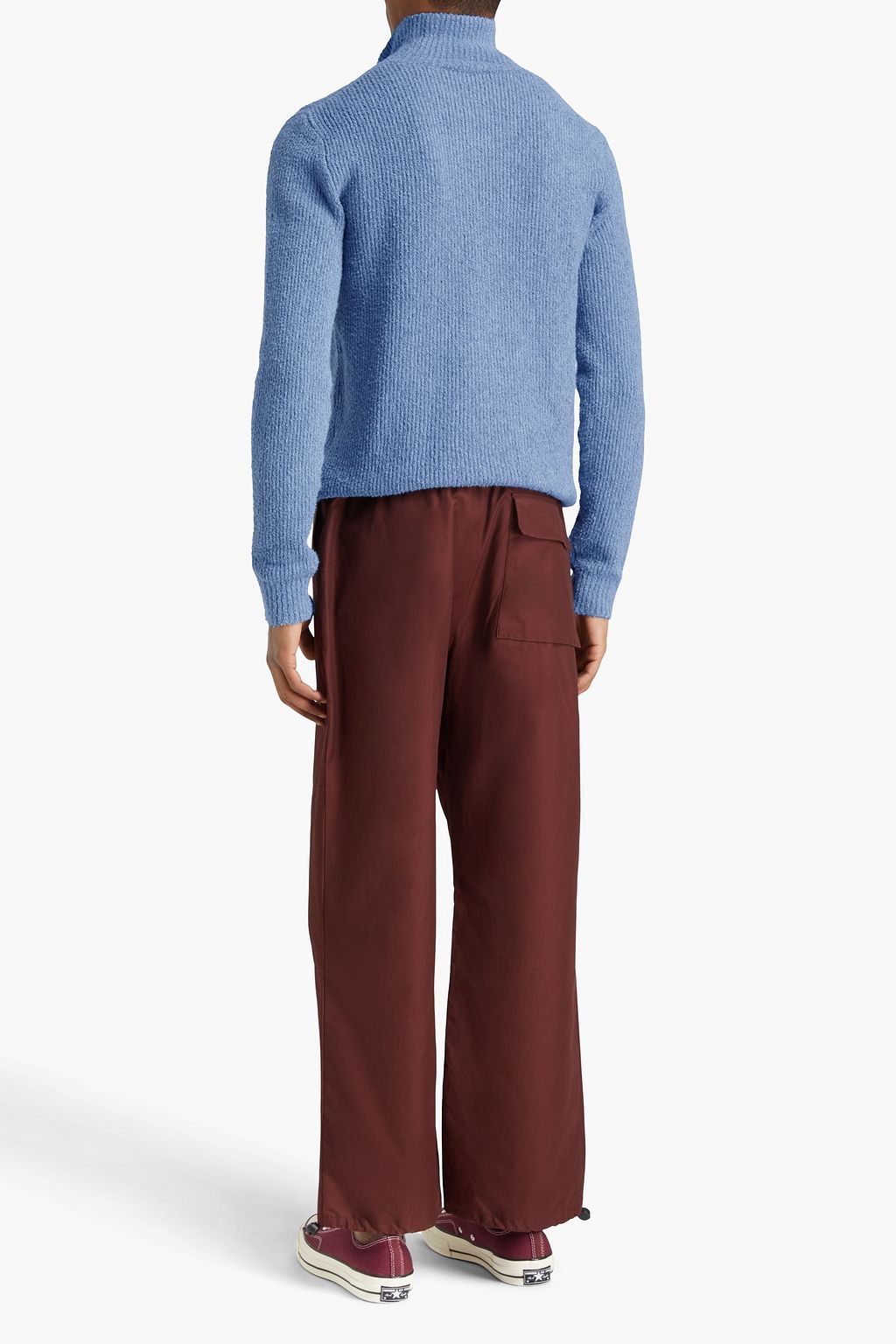 JW ANDERSON كنزة رياضية بنصف سحّاب من مزيج من القطن بحبكة بوكليه
