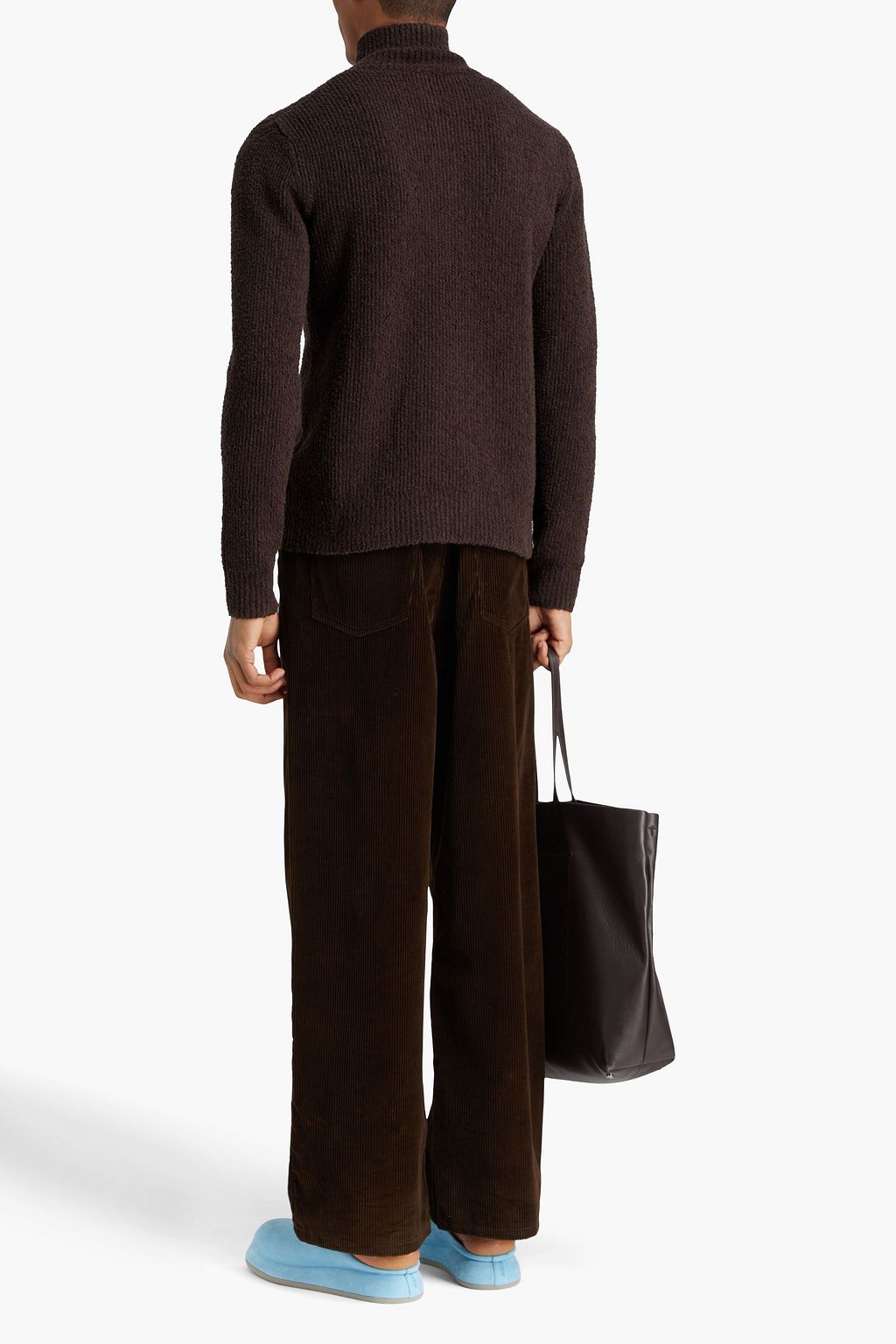 JW ANDERSON كنزة رياضية بنصف سحّاب من مزيج من القطن بحبكة بوكليه