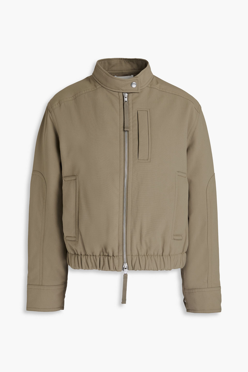 Vince Cropped Bomber Jacket In Oak Moss