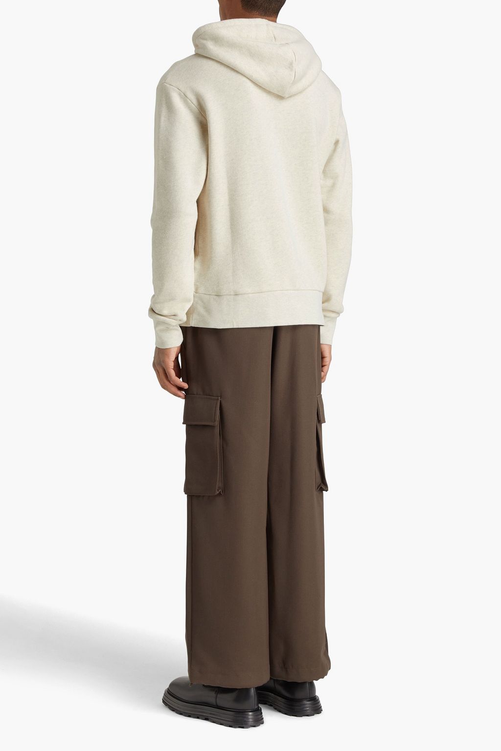 JW ANDERSON كنزة هودي من مزيج من قطن تيري فرنسي مزينة بطبعات