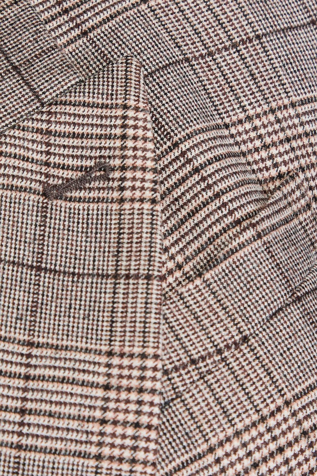 BRUNELLO CUCINELLI Double-breasted Prince of Wales checked wool-blend blazer