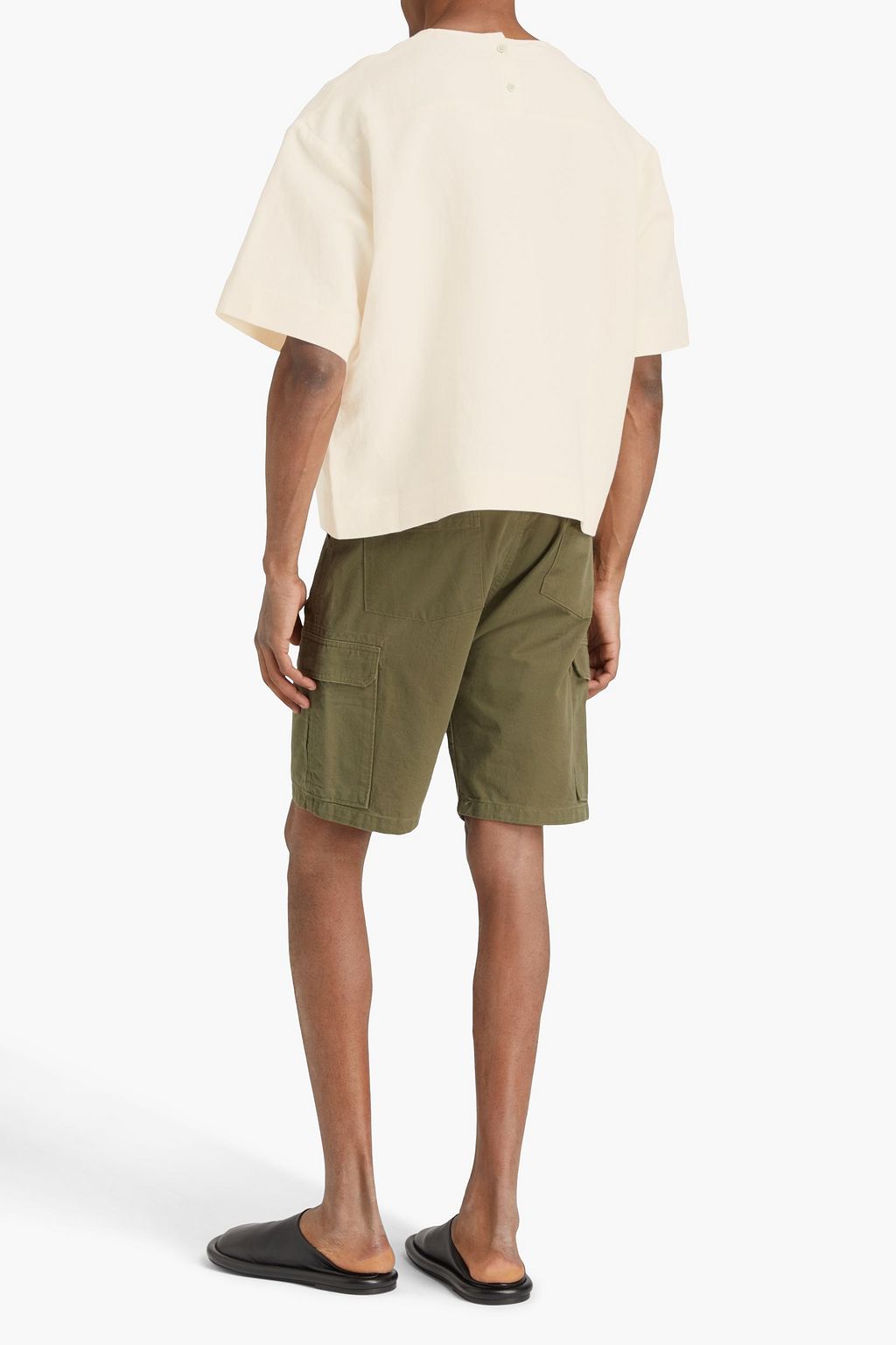 JW ANDERSON Jacquard-trimmed cotton and linen-blend T-shirt