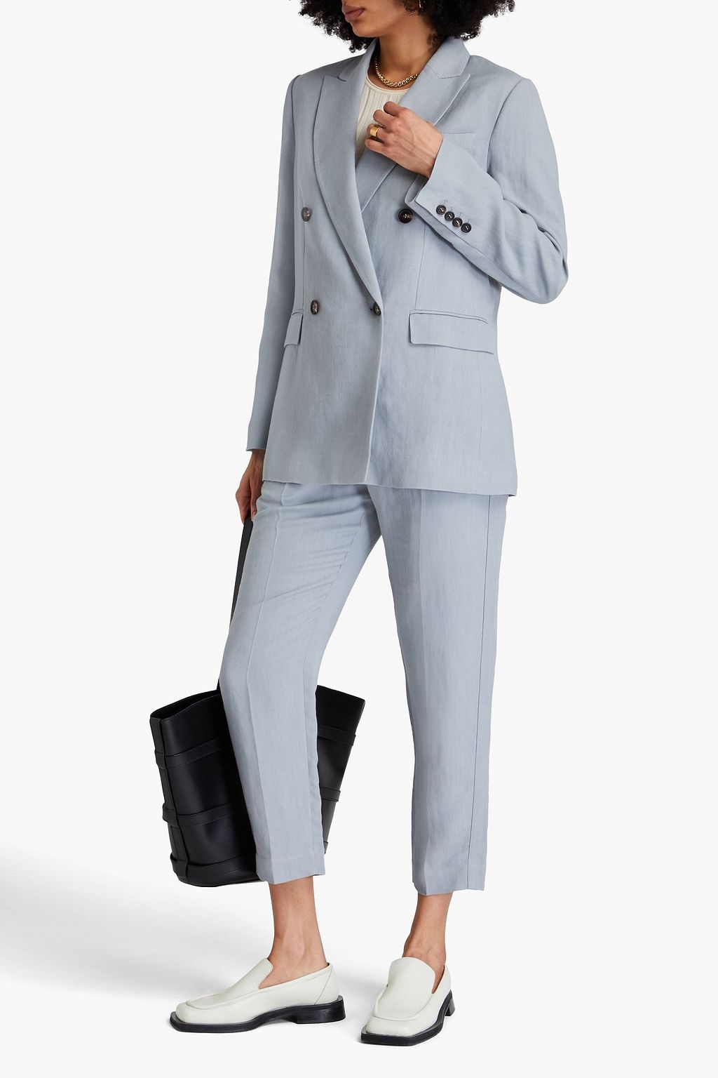 BRUNELLO CUCINELLI Double-breasted twill blazer