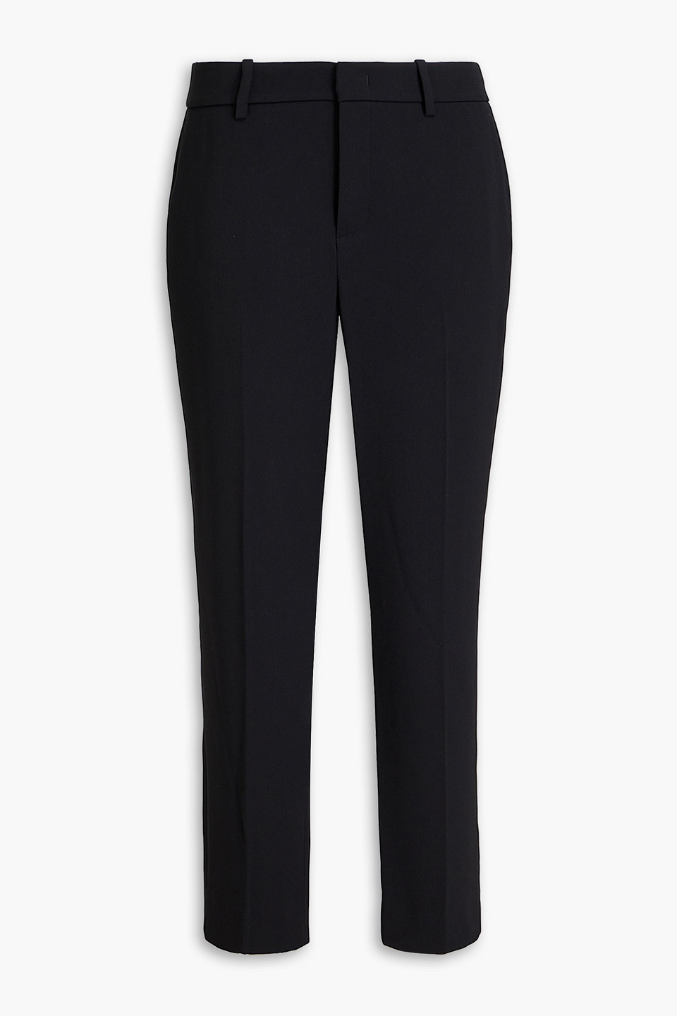 Vince Cropped Crepe Slim-leg Pants In Schwarz