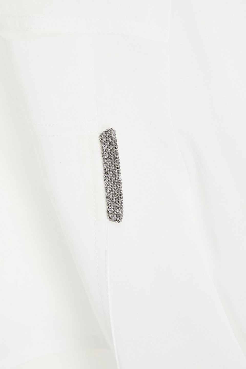 BRUNELLO CUCINELLI BEAD-EMBELLISHED COTTON-ORGANDIE SHIRT