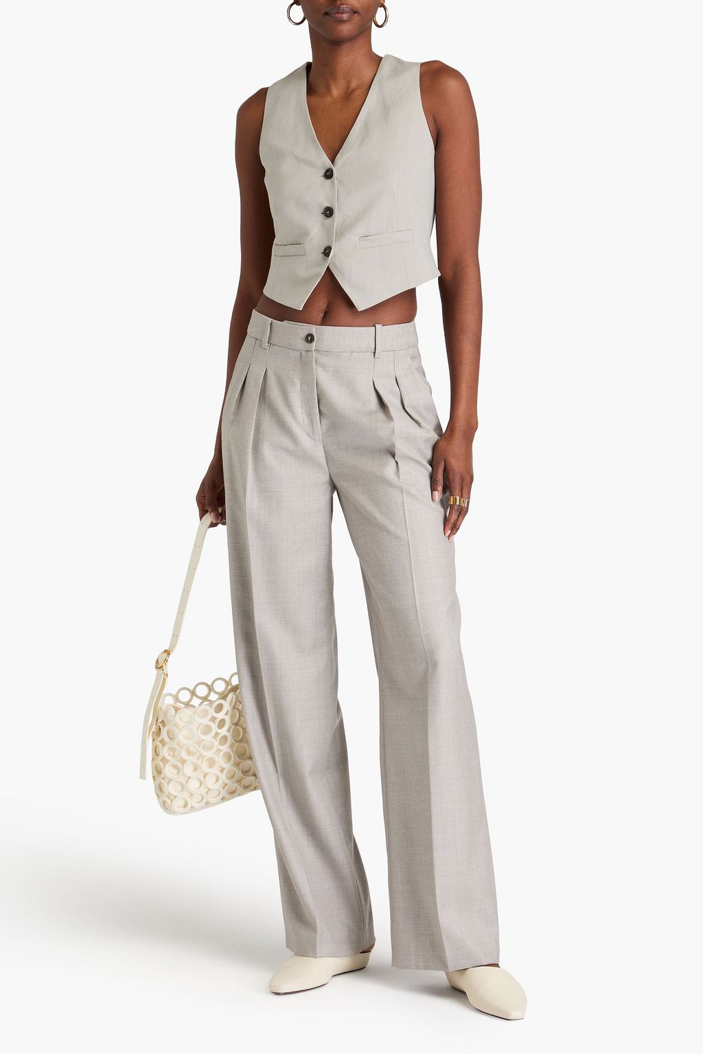 BRUNELLO CUCINELLI Cropped twill vest