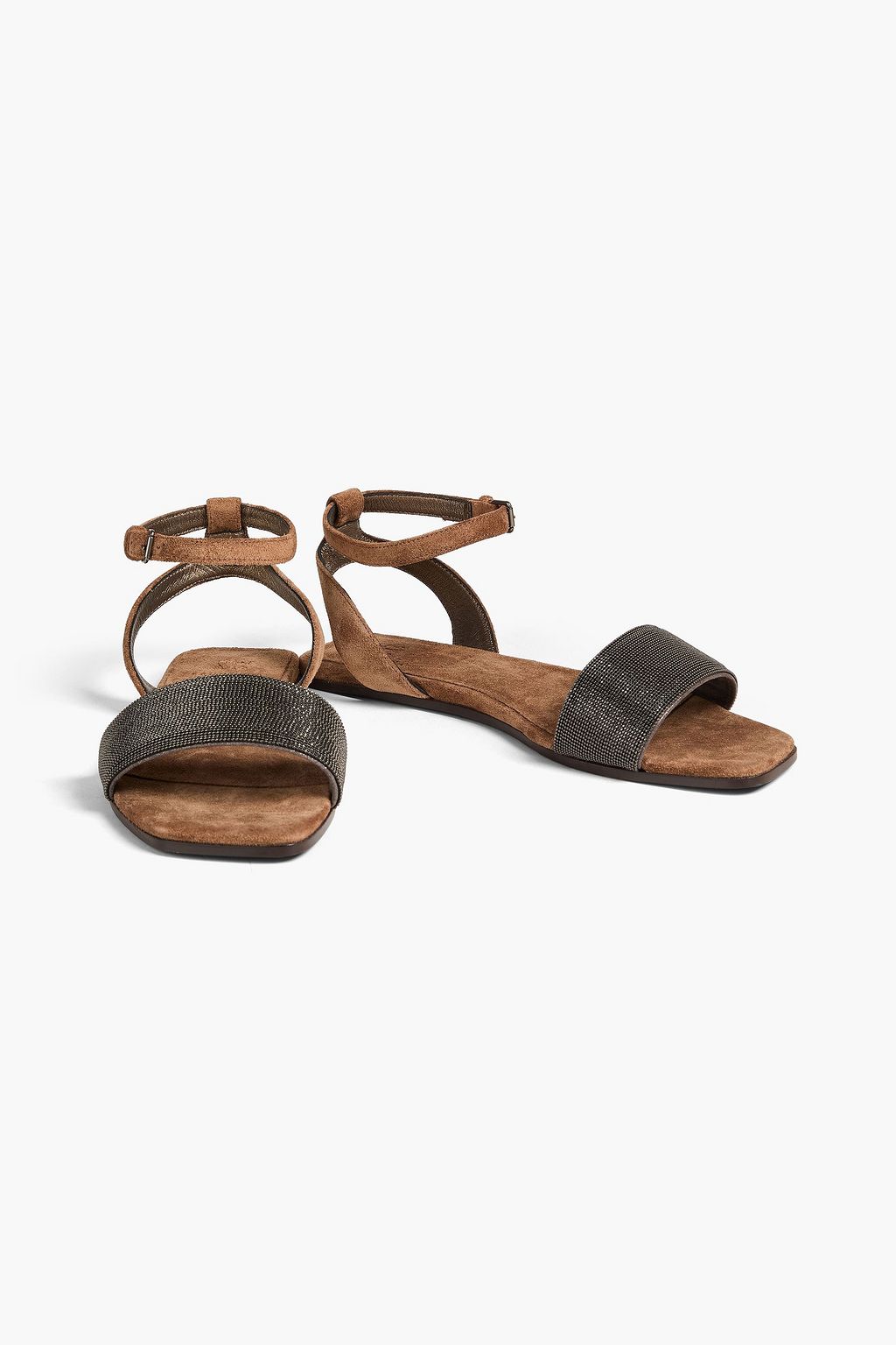 BRUNELLO CUCINELLI Bead-embellished suede sandals