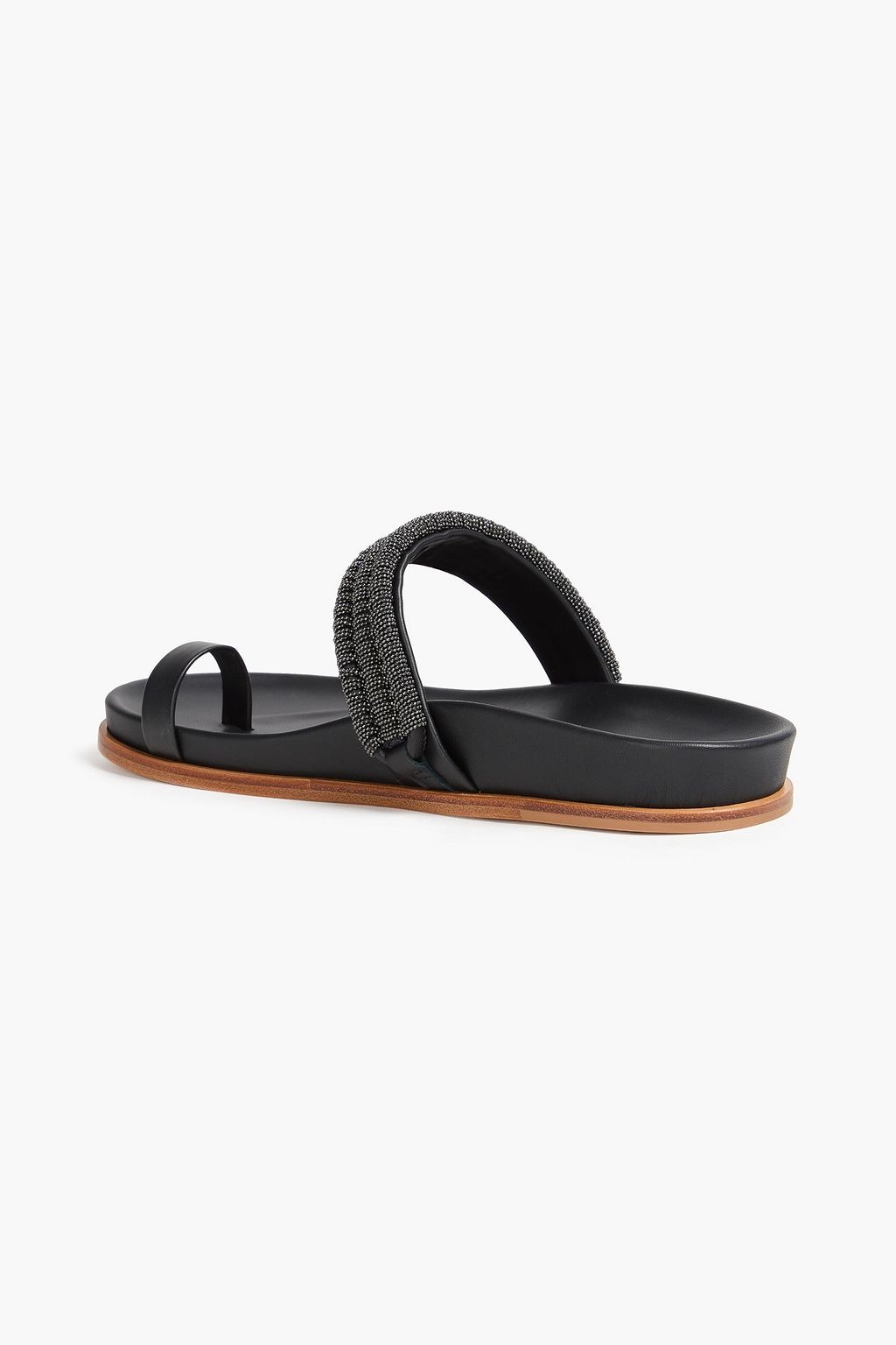 BRUNELLO CUCINELLI 비즈 장식 가죽 샌들