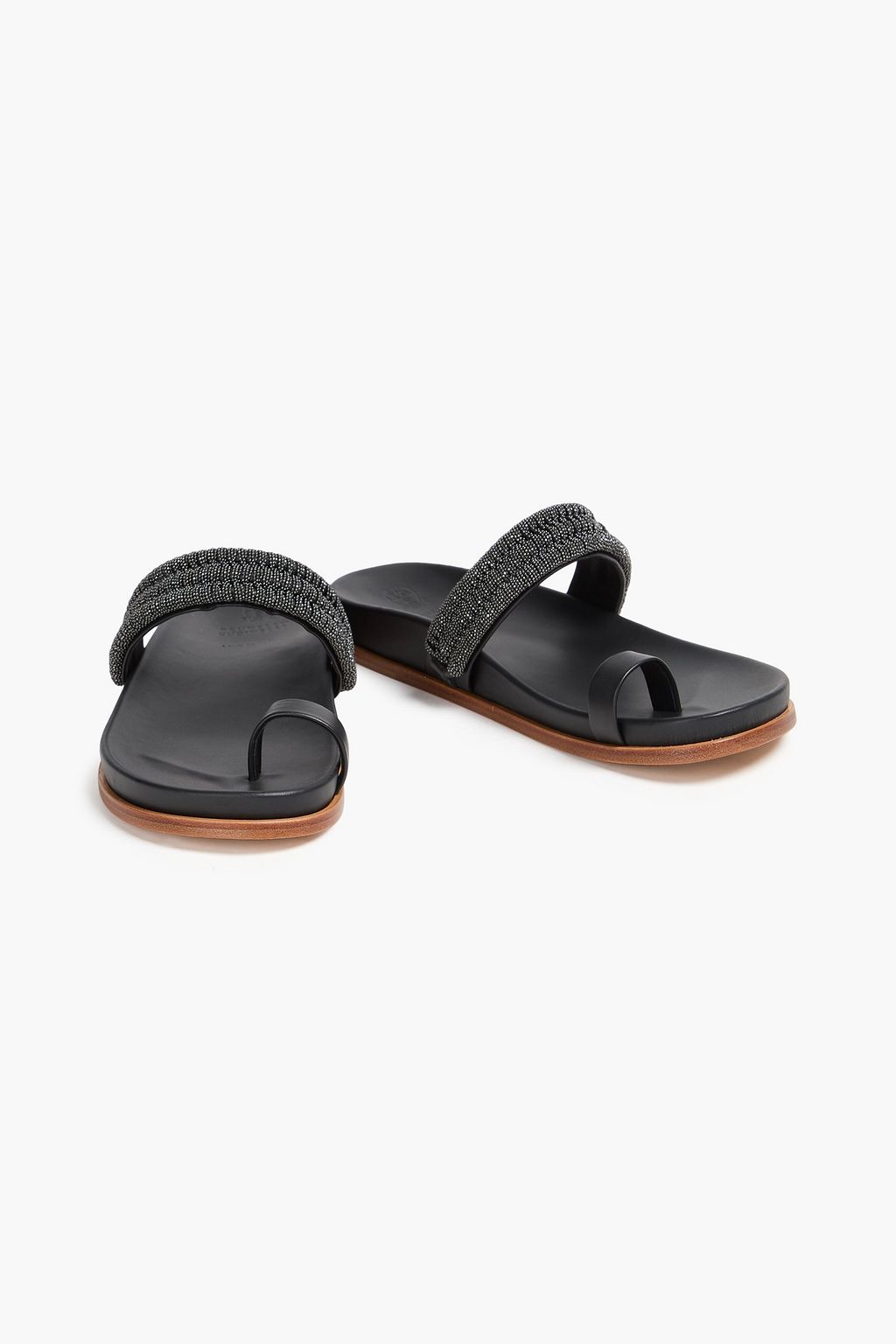 BRUNELLO CUCINELLI 비즈 장식 가죽 샌들