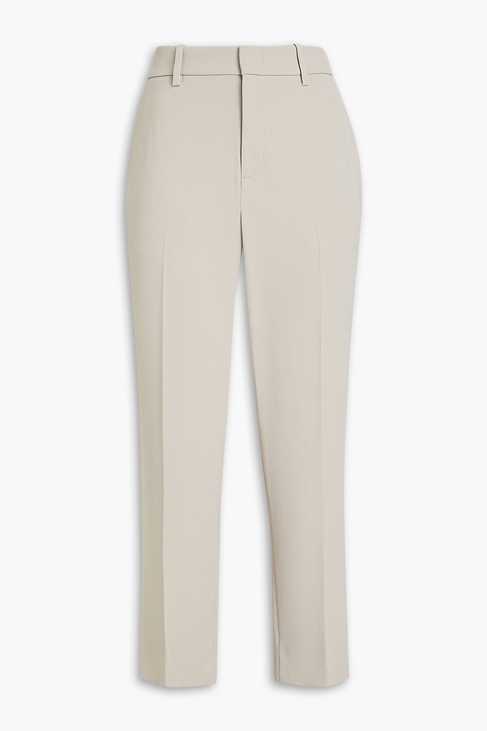 Vince Cropped Crepe Slim-leg Pants In Beige
