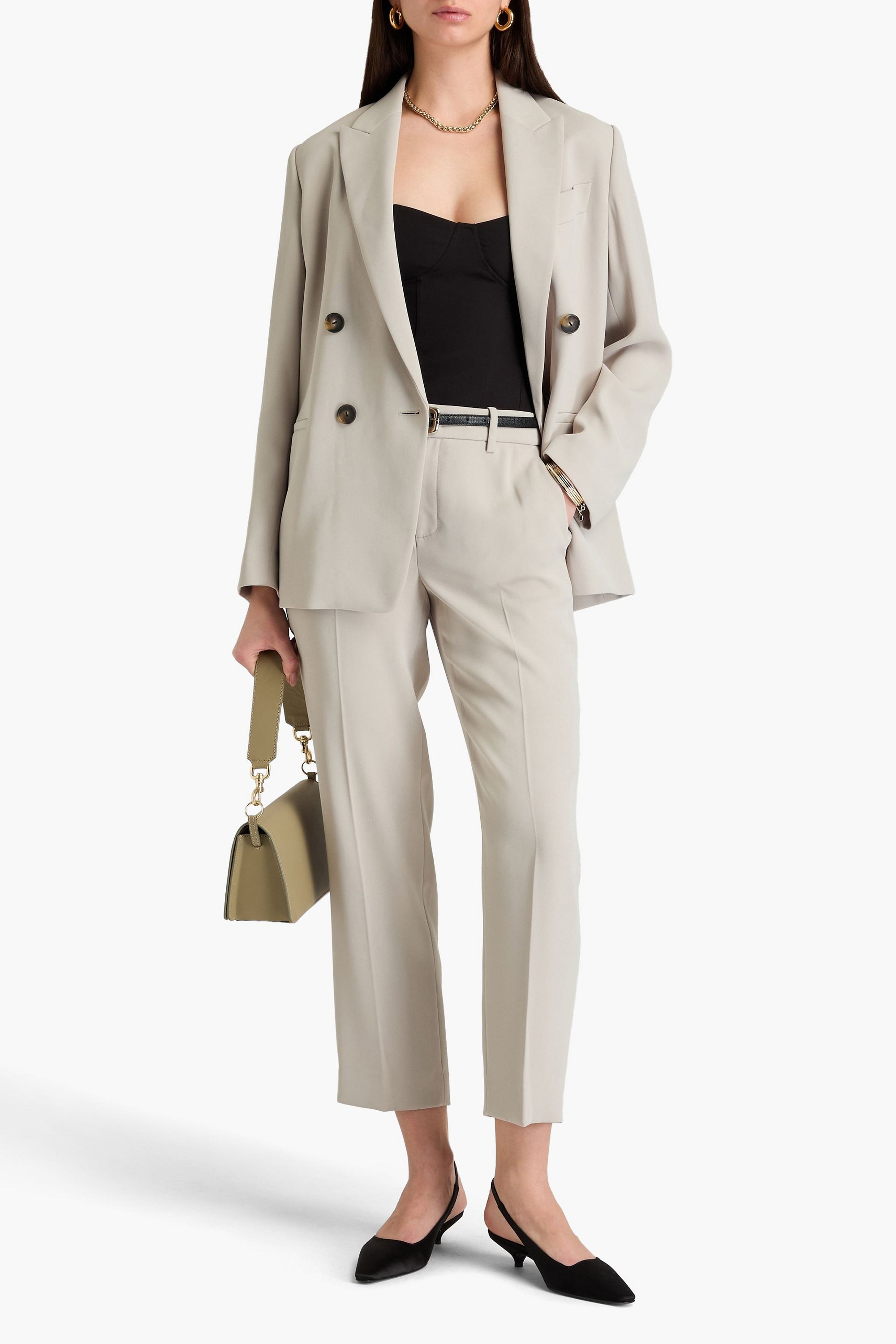 Vince Cropped crepe slim-leg pants