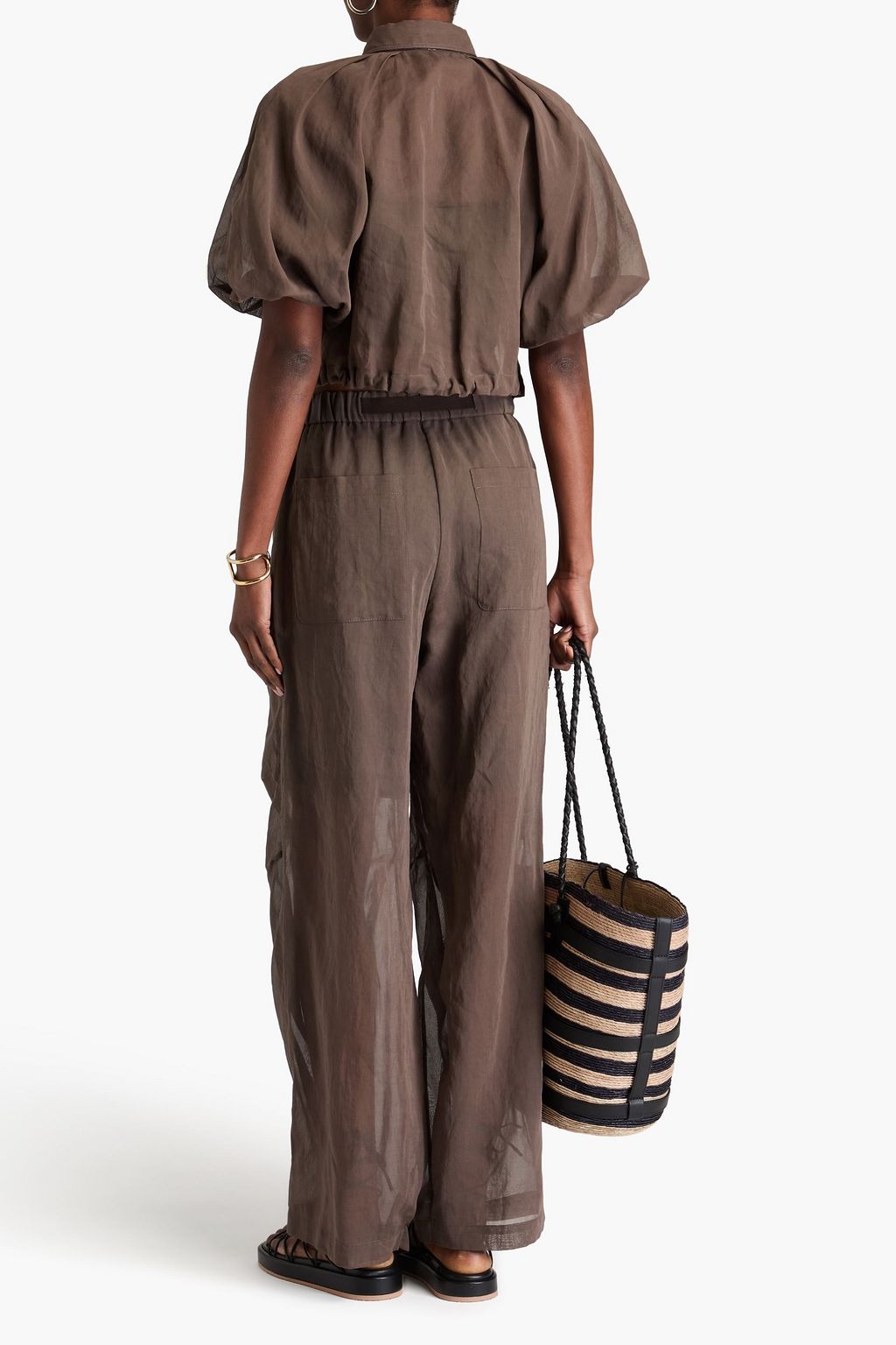 BRUNELLO CUCINELLI Cropped Hemd aus Baumwoll-Organdie