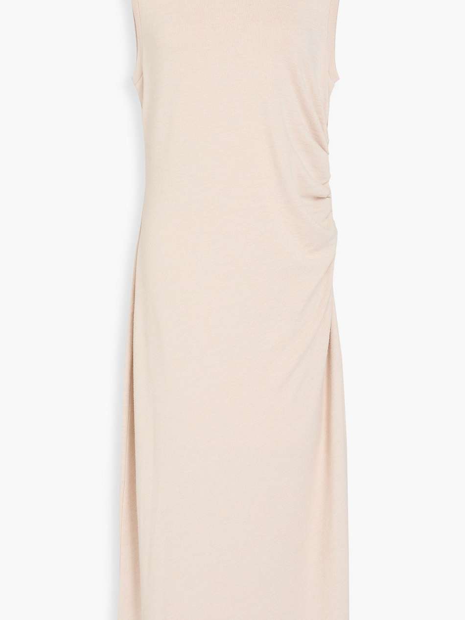 ruched knitted midi dress