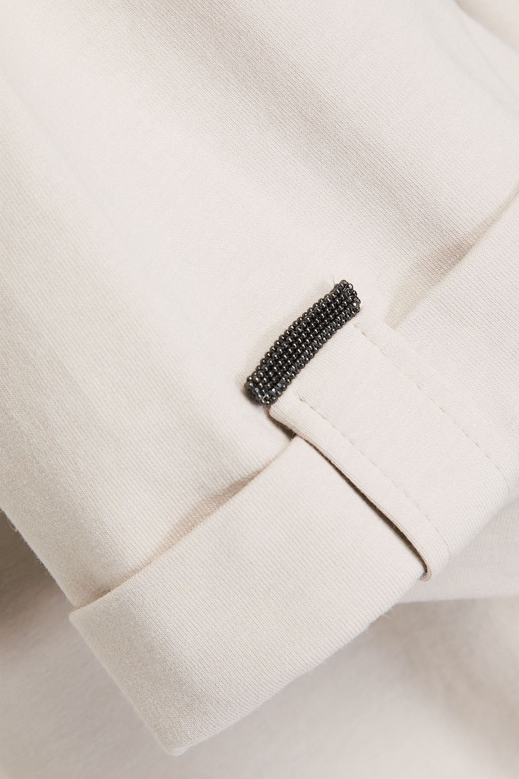 BRUNELLO CUCINELLI Bead-embellished French cotton-blend terry mini dress