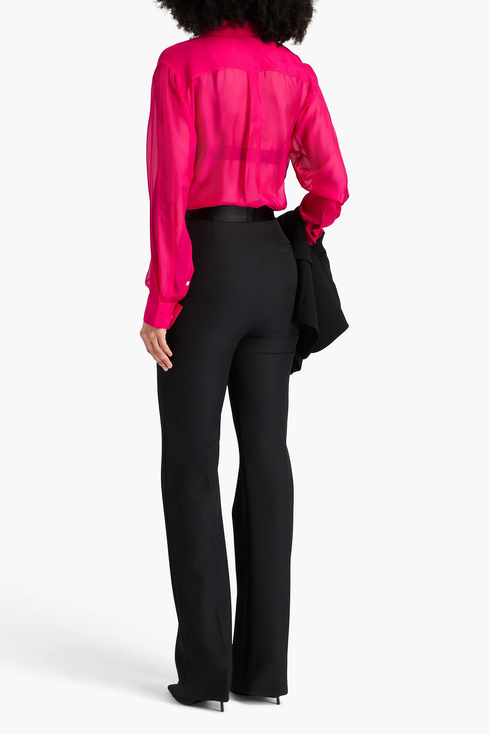  Helmut Lang - Hemd Aus Seidenchiffon - Pink - S 
