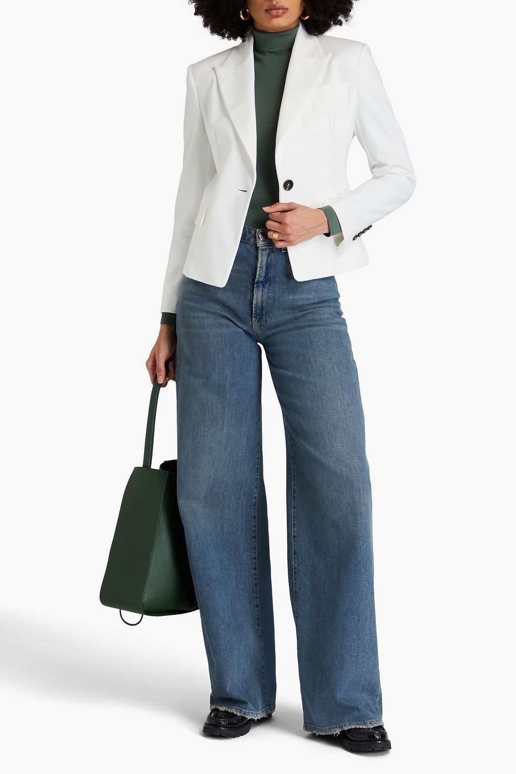 BRUNELLO CUCINELLI Bead-embellished  cotton-blend jersey blazer